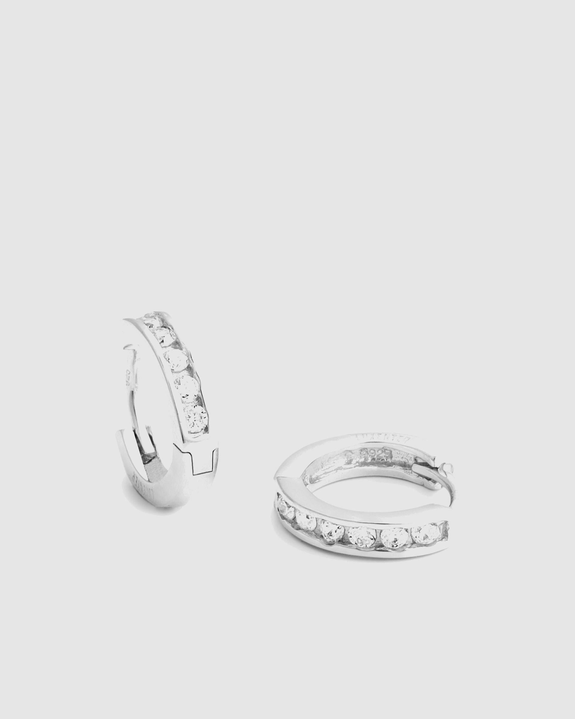 Brincos de Argola Momentos para Brilhar de Prata de Lei 925 com Acabamento em Ródio e Zirconita Brilhante Prata-6