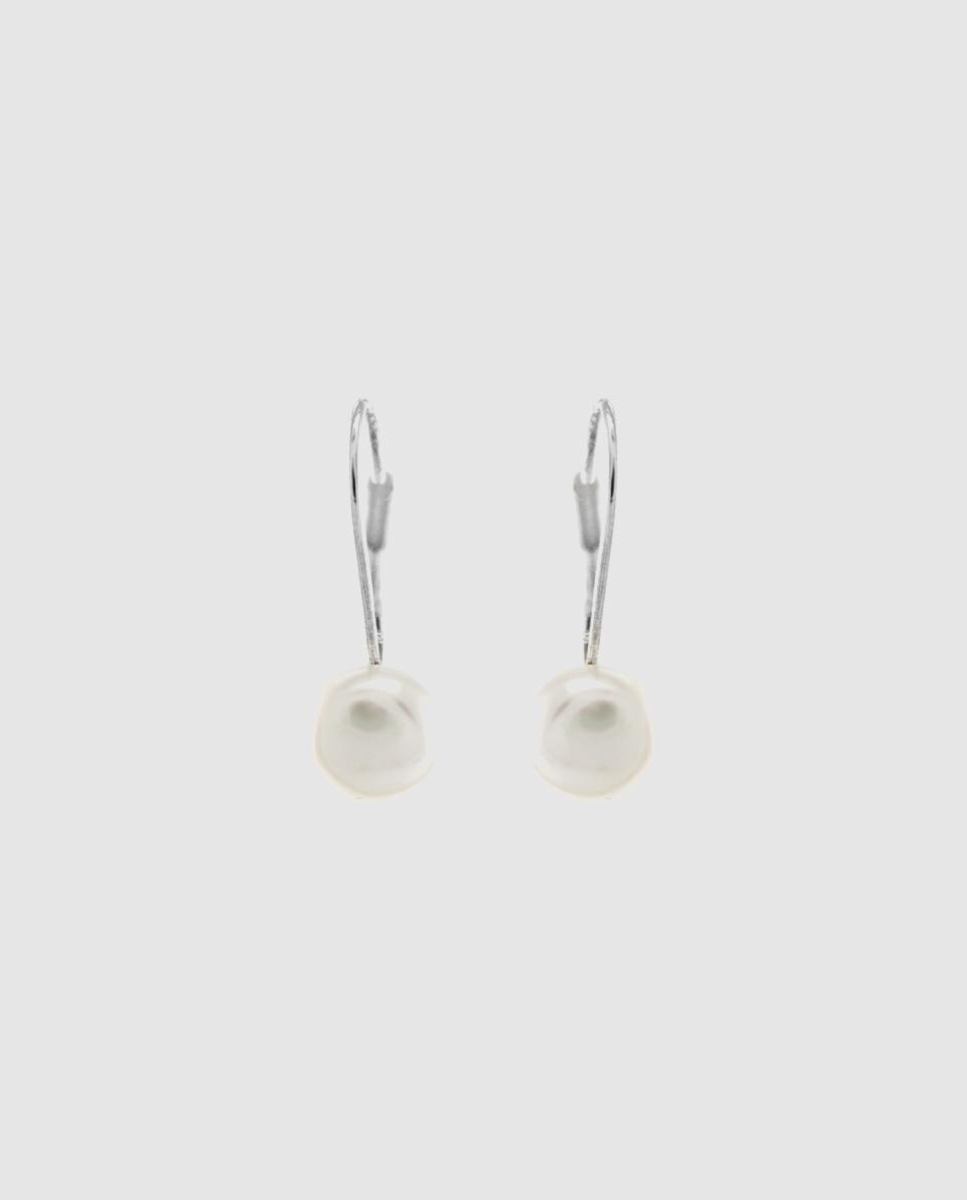 Brincos Essential de Prata de Lei 925 com Acabamento em Ródio e Pérola Branca Branco-1