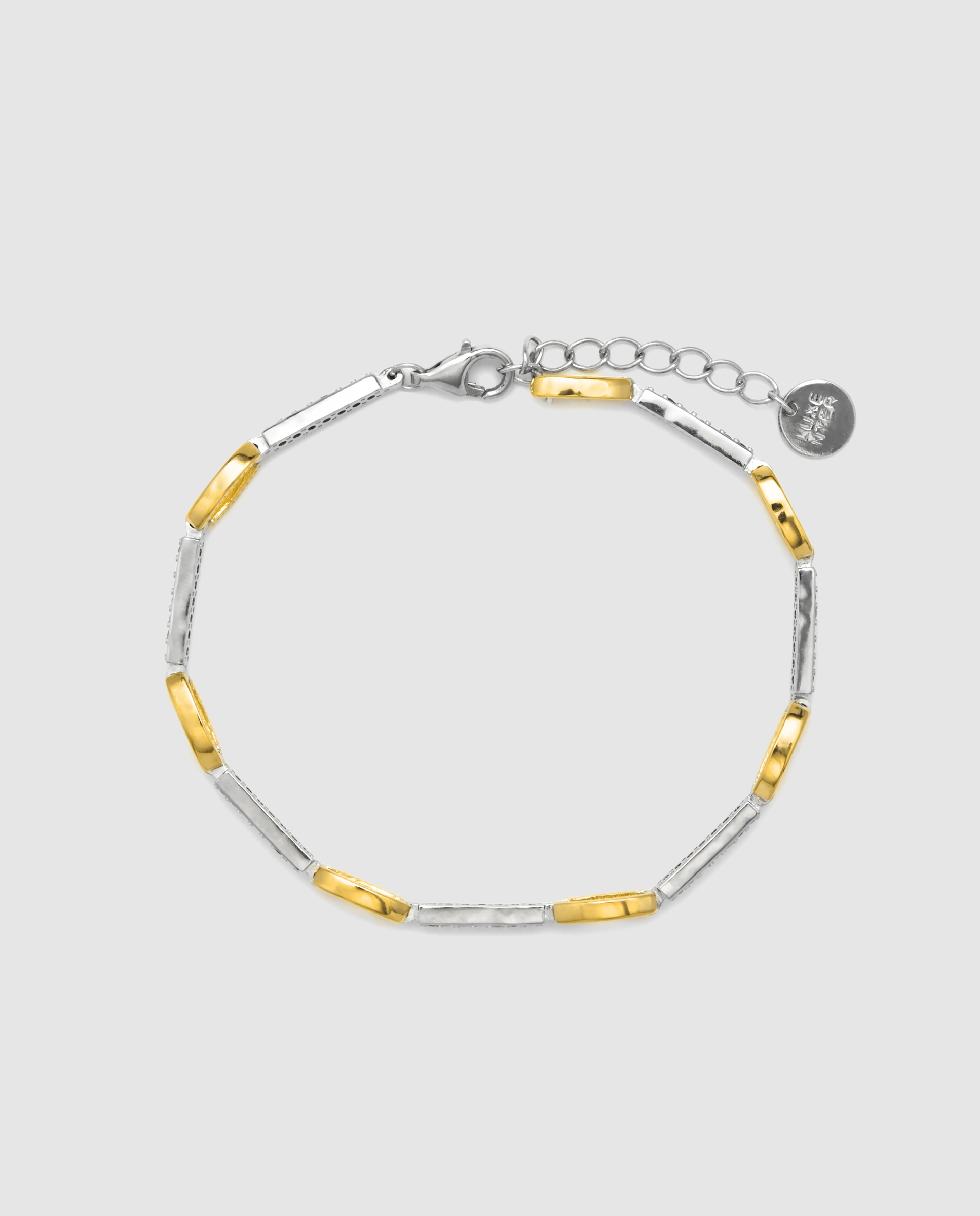 Pulseira de Corrente Momentos para Brilhar de Prata de Lei 925 Acabada em Ouro Amarelo de 18 Quilates com Zirconita Multicolor Ouro / Prata-3