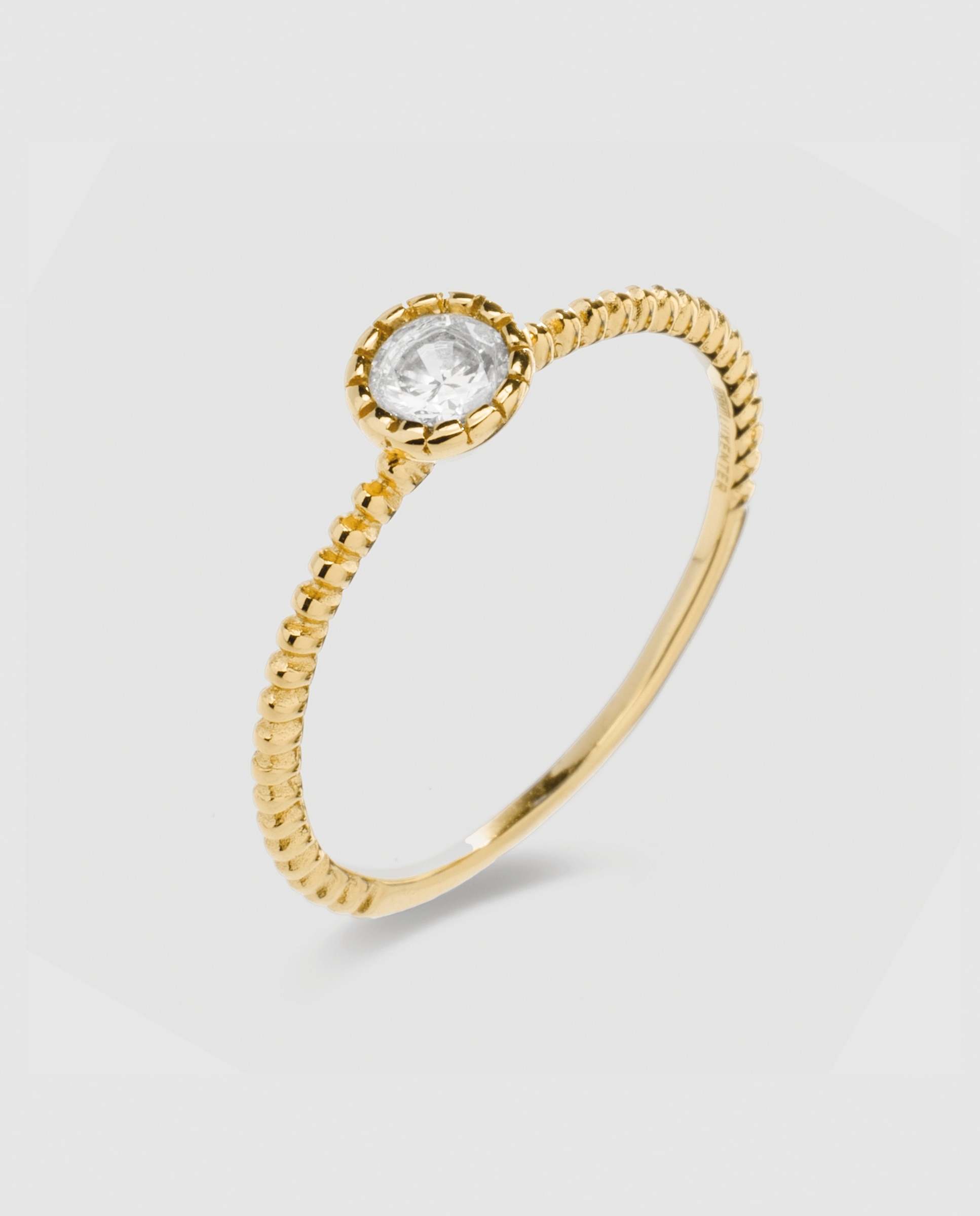 Imagem 0 de Anel Happy Gems de Prata de Lei 925 com Acabamento em Ouro Amarelo de 18 Quilates com Zirconita Brilhante