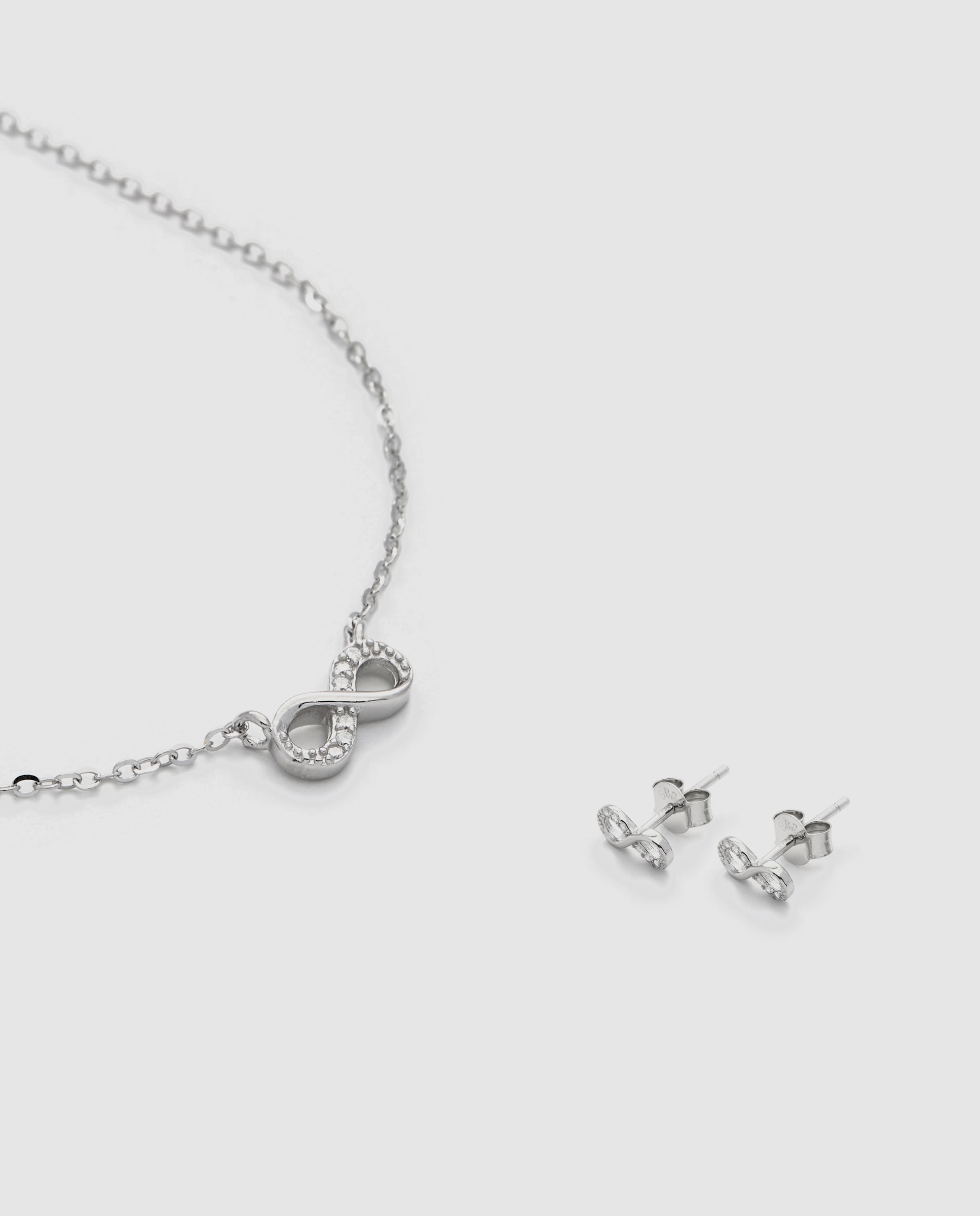 Set Enamorados de Prata de Lei 925 com Acabamento em Ródio e Zirconita Brilhante Prata-1