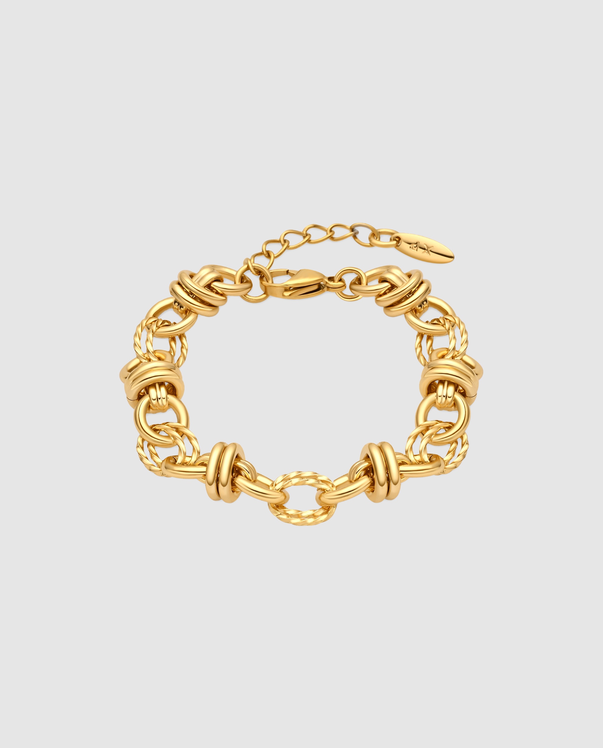 Pulseira de Corrente África Acabada em Ouro de 18 Quilates com Metal Dourado Dourado-1