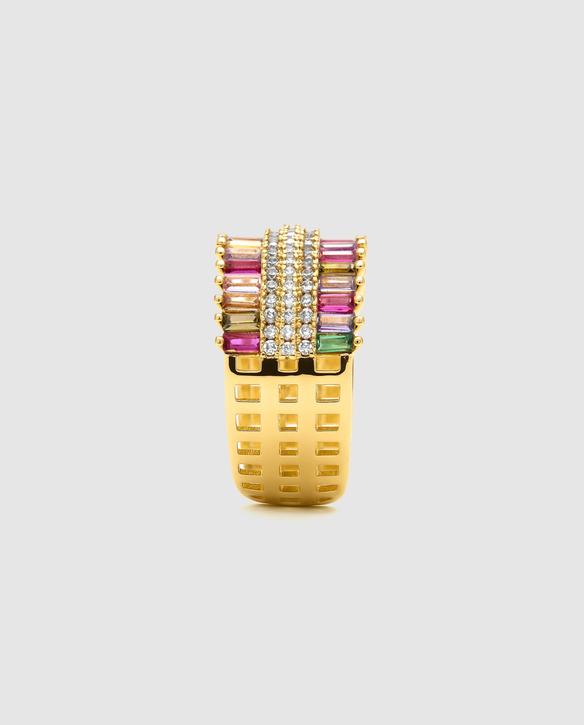 Anel África com Acabamento em Ouro Amarelo de 18 Quilates e Zirconita Multicolor Multicolor-2