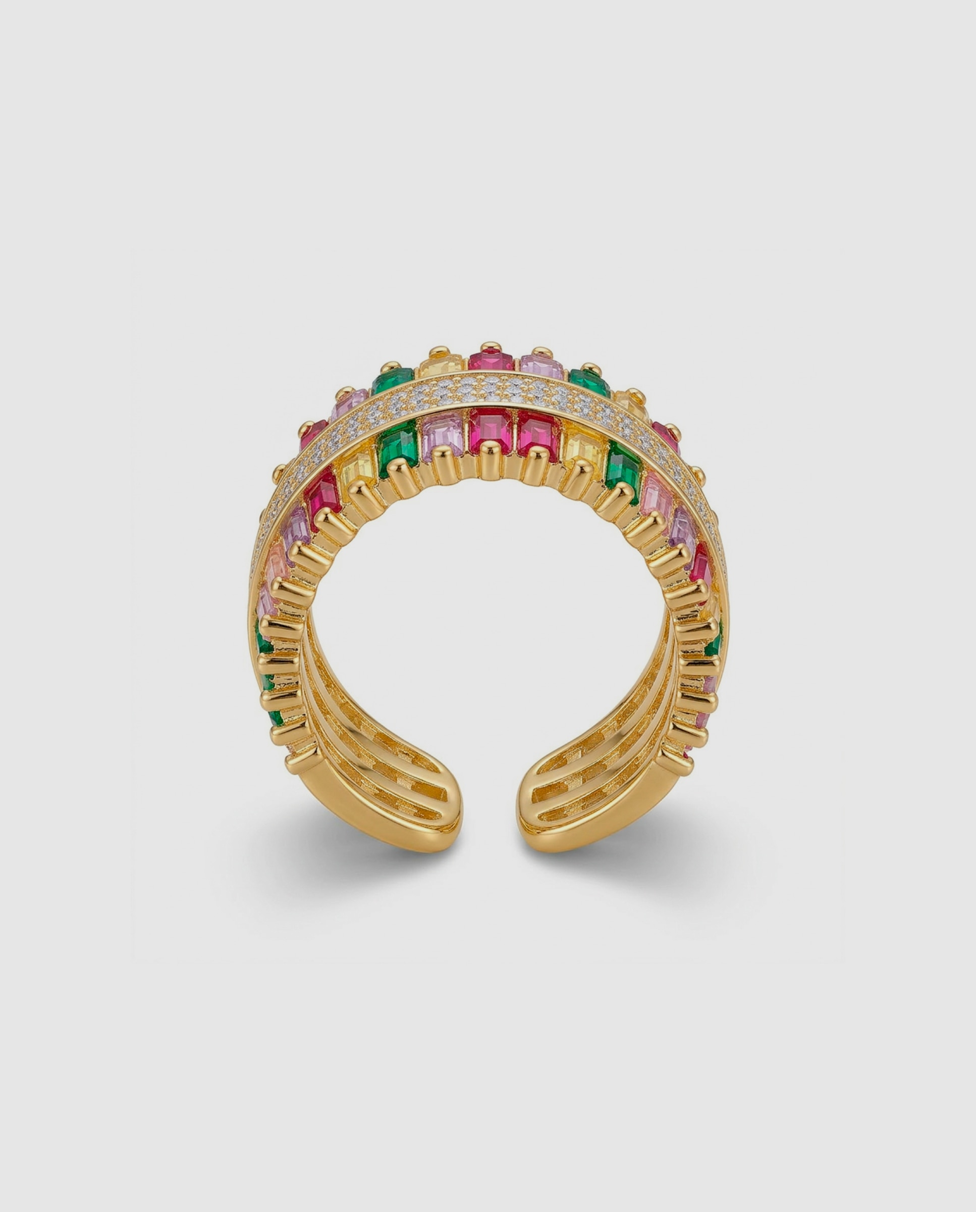 Anel África com Acabamento em Ouro Amarelo de 18 Quilates e Zirconita Multicolor Multicolor-4
