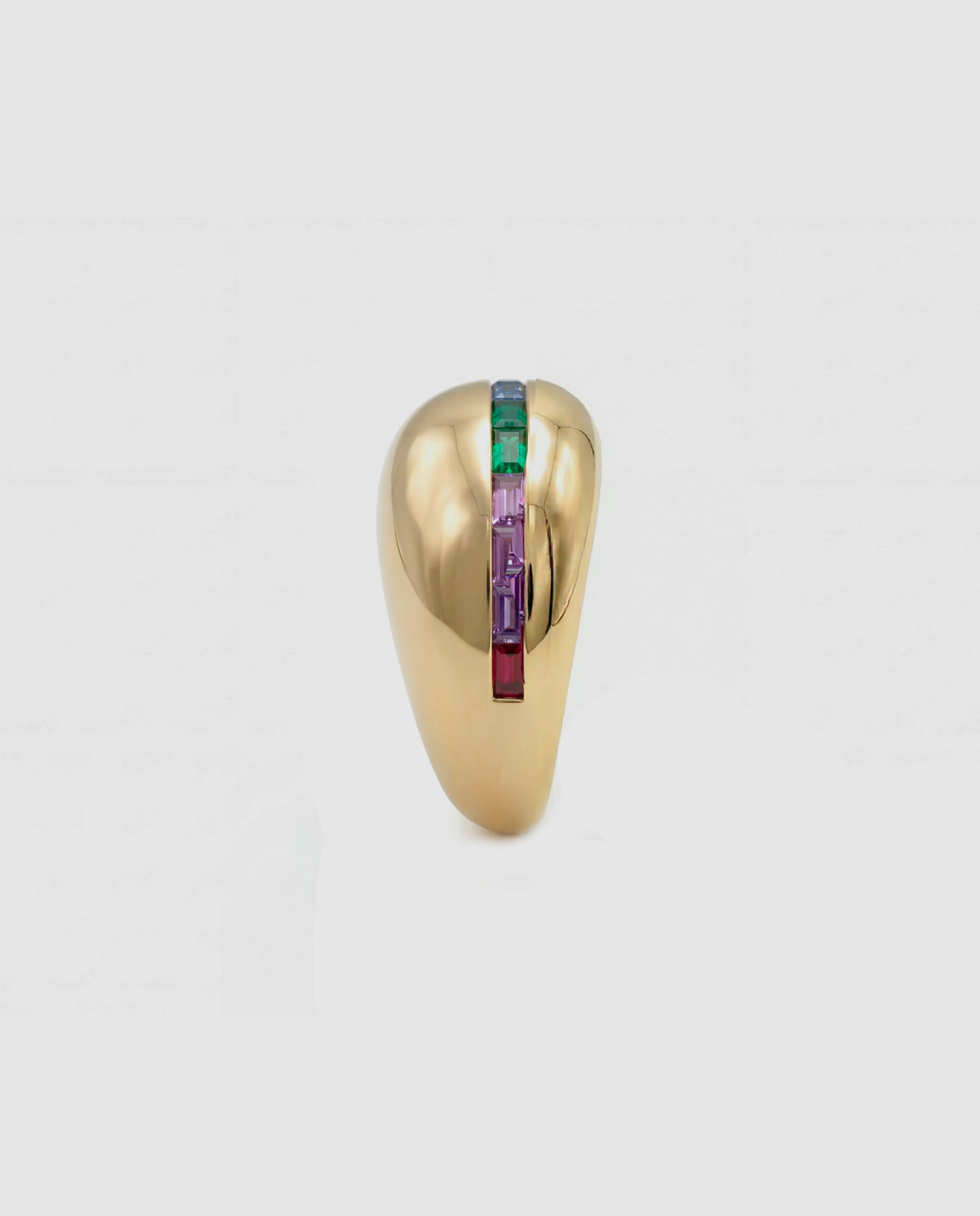 Anel África com Acabamento em Ouro Amarelo de 18 Quilates e Zirconita Multicolor Multicolor-2