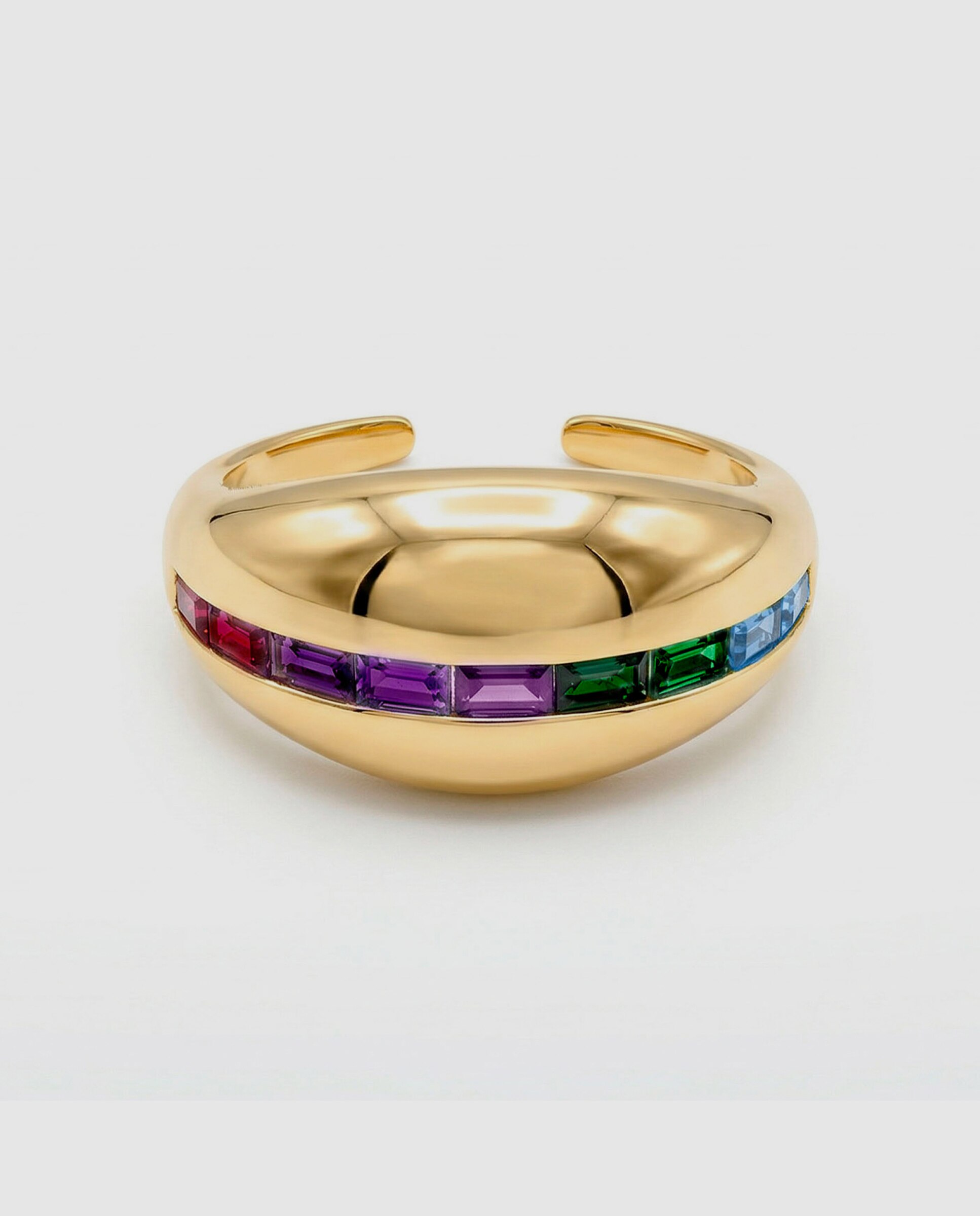 Anel África com Acabamento em Ouro Amarelo de 18 Quilates e Zirconita Multicolor Multicolor-3