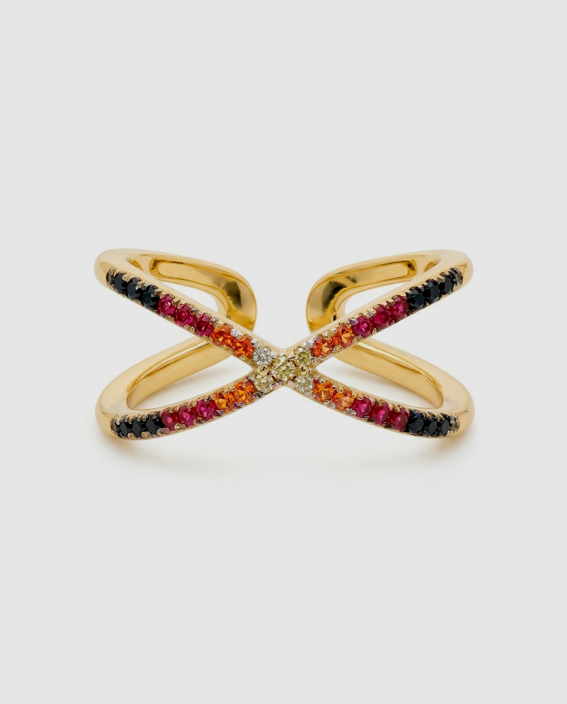 Anel África com Acabamento em Ouro Amarelo de 18 Quilates e Zirconita Multicolor Multicolor-3