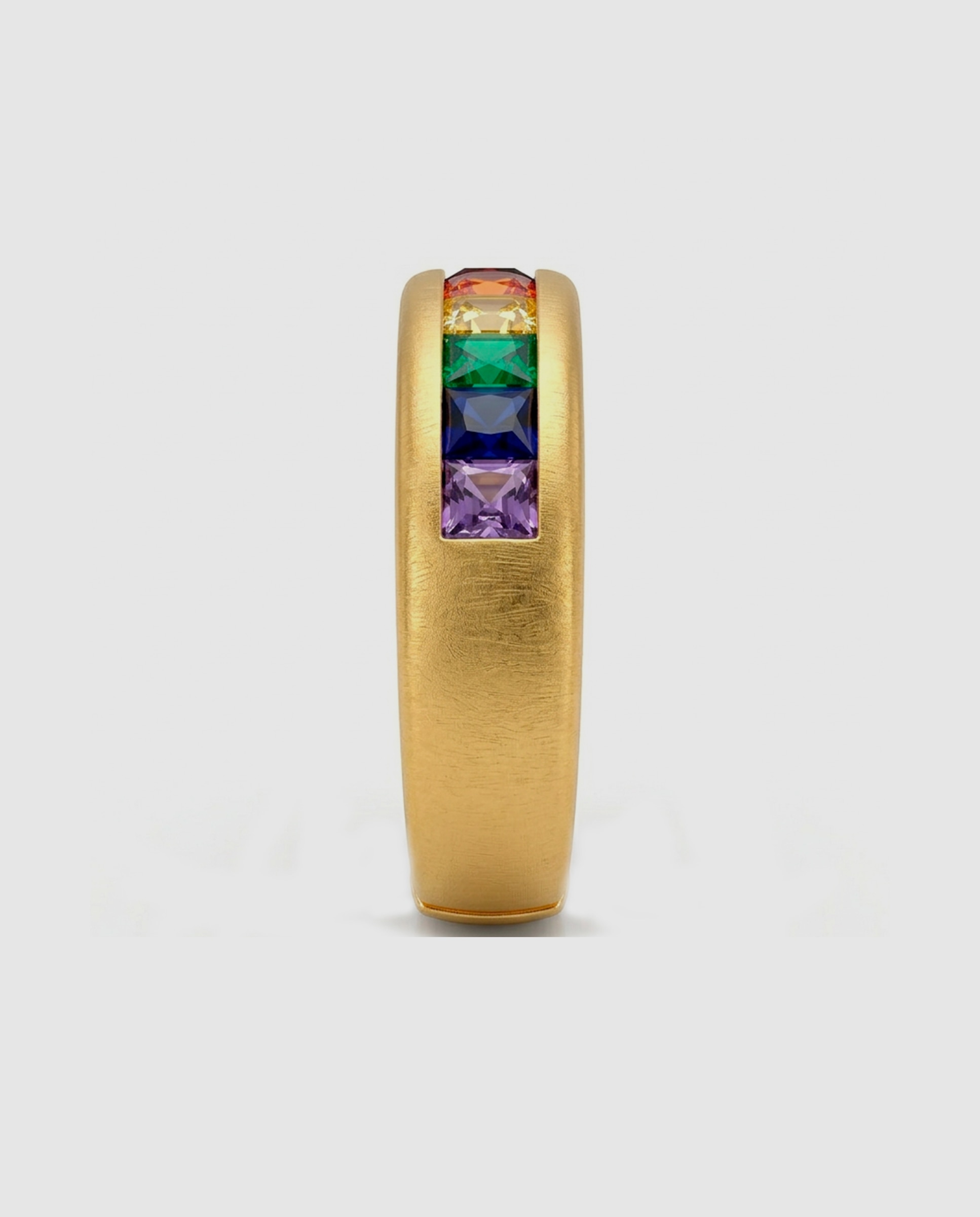 Anel África com Acabamento em Ouro Amarelo de 18 Quilates com Zirconita Multicolor Multicolor-2