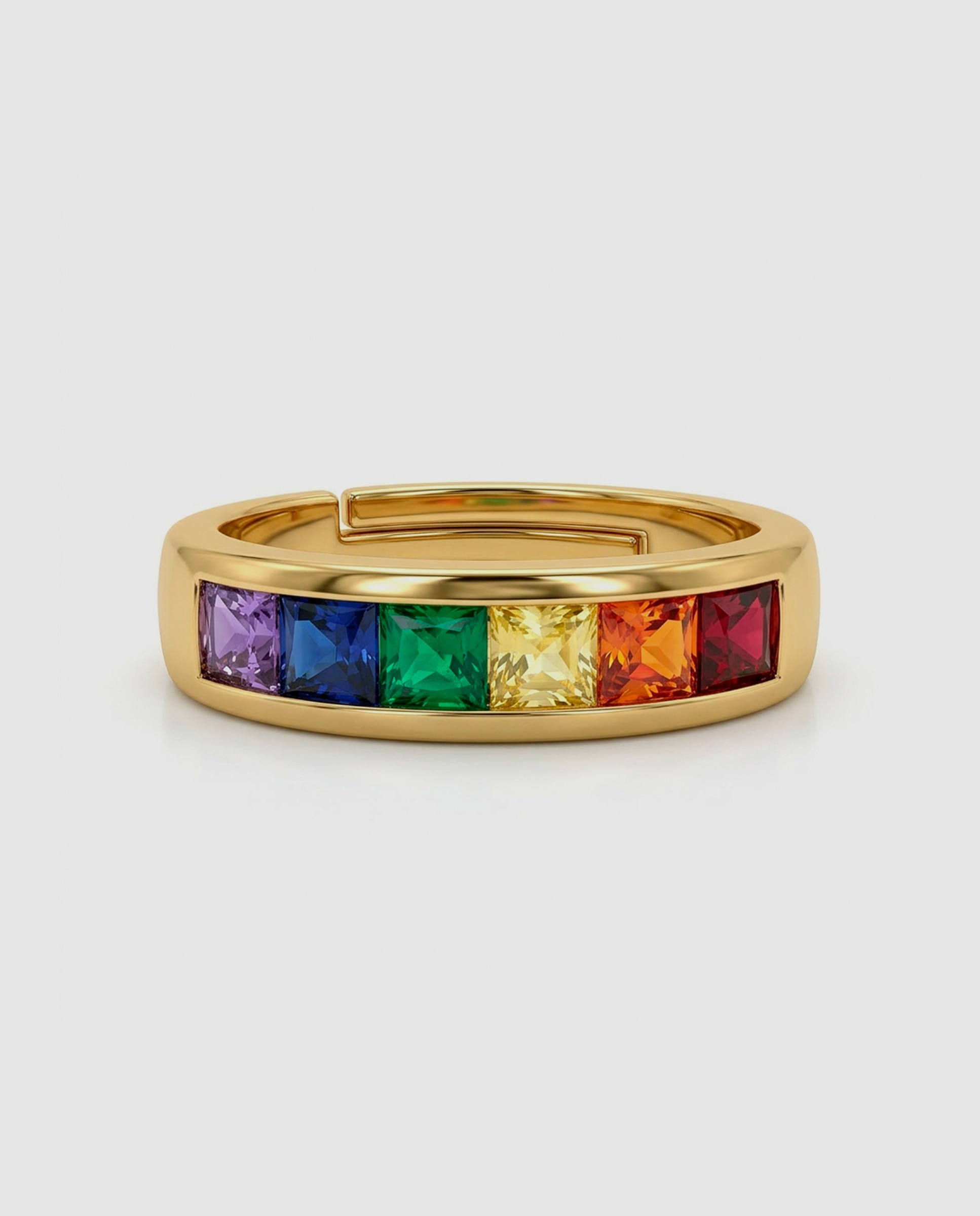 Anel África com Acabamento em Ouro Amarelo de 18 Quilates com Zirconita Multicolor Multicolor-3
