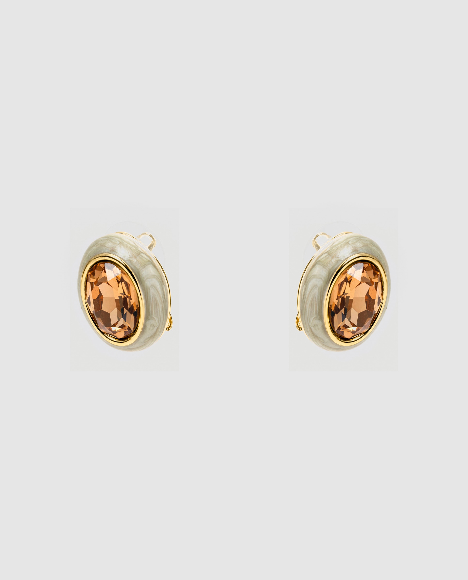 Brincos Africa com Acabamentos em Ouro Amarelo de 18k Castanho-2