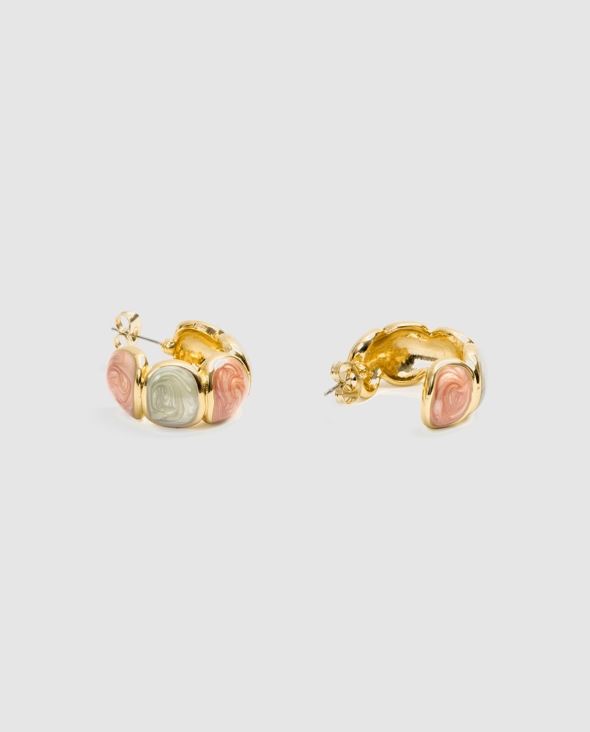 Brincos Africa com Acabamentos em Ouro Amarelo de 18k Multicolor-3