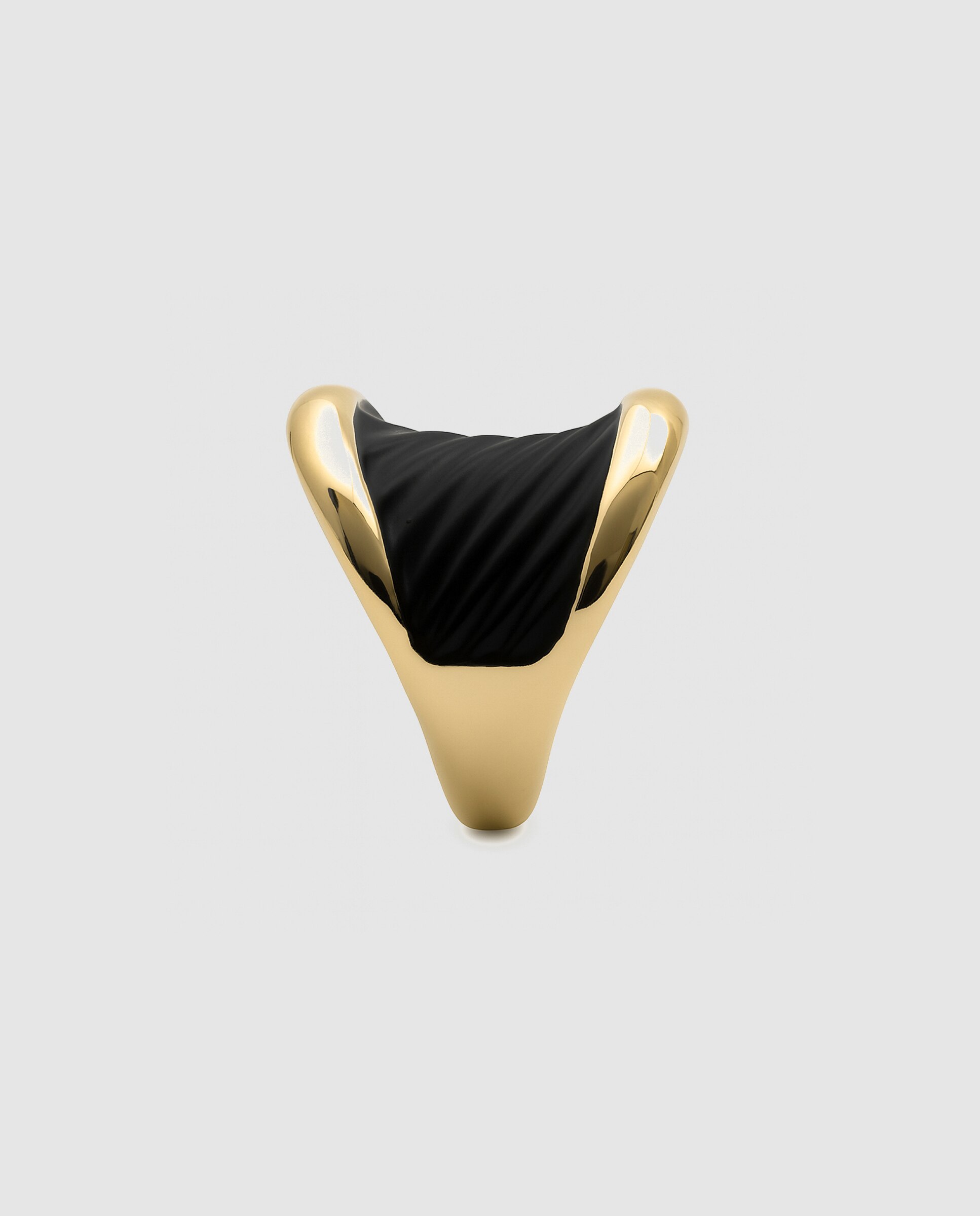 Anel Africa com Acabamento em Ouro Amarelo 18k e Lacado em Preto Preto-3