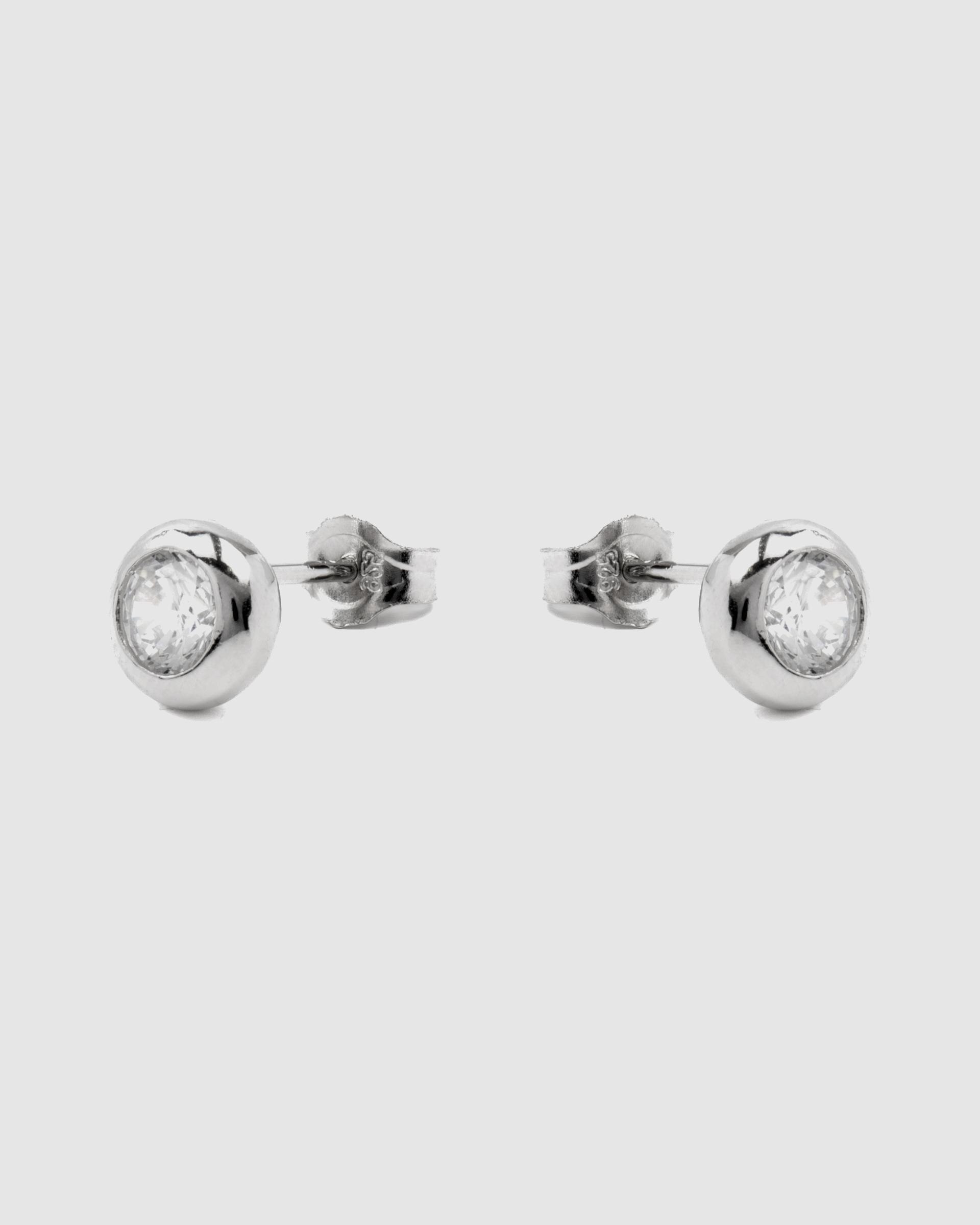 Brincos Essential de Prata de Lei 925 com Acabamento em Ródio e Zirconita Brilhante Prata brilhante / Transparente-3