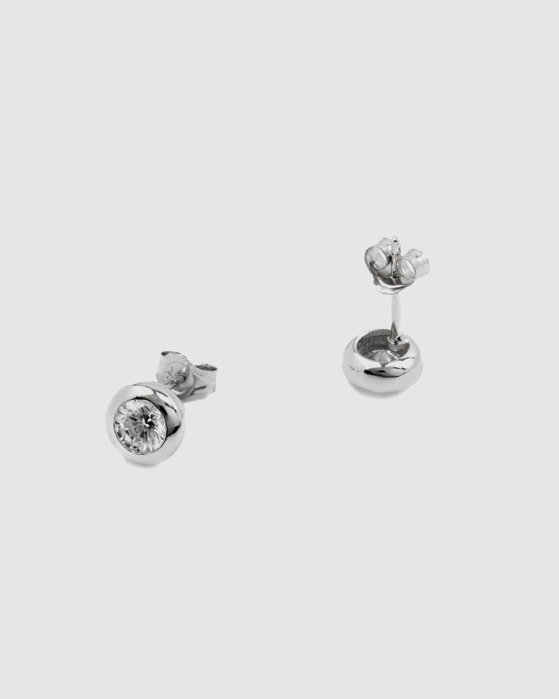 Brincos Essential de Prata de Lei 925 com Acabamento em Ródio e Zirconita Brilhante Prata brilhante / Transparente-6