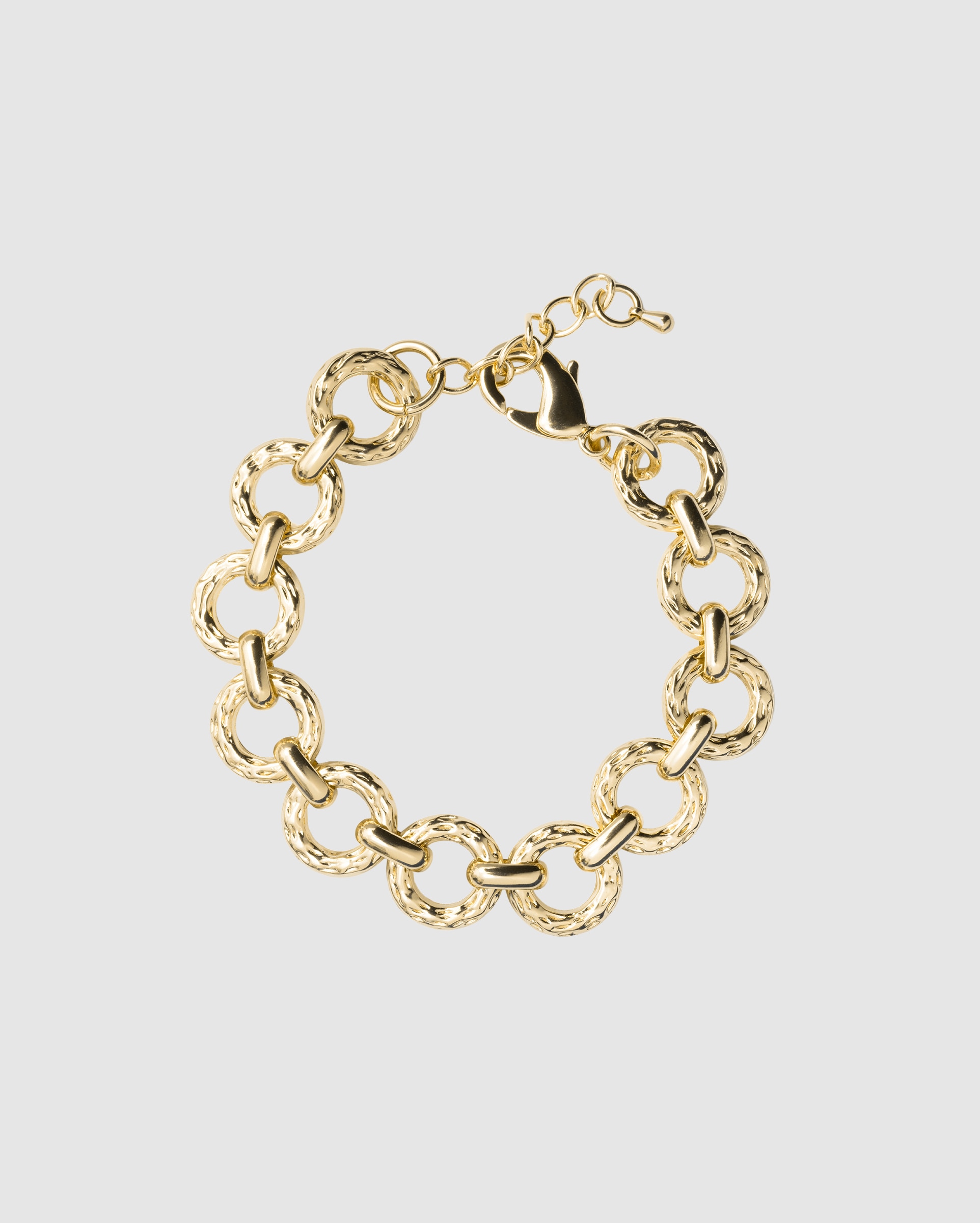Pulseira de Elos Africa Acabada em Ouro Amarelo de 18k Dourado-2