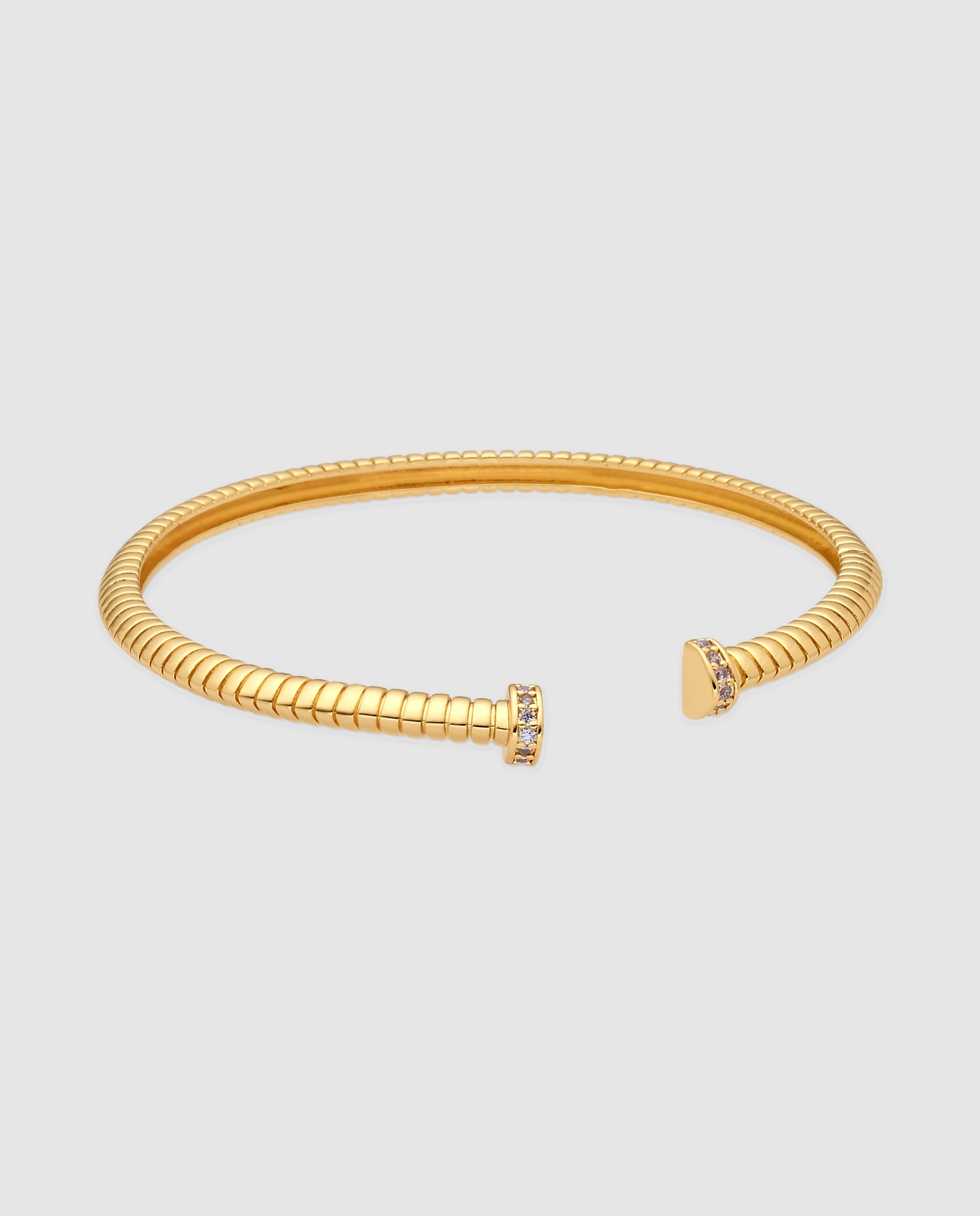 Imagem 0 de Pulseira África Acabada em Ouro Amarelo de 18 Quilates com Zirconita Brilhante