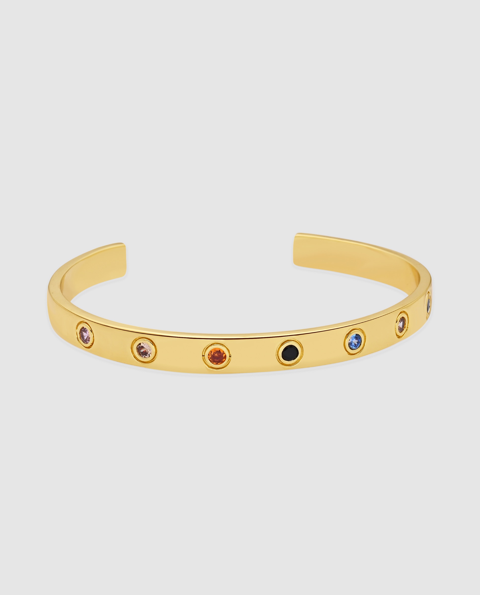 Imagem 0 de Pulseira África Acabada em Ouro Amarelo de 18 Quilates com Zirconita Multicolor