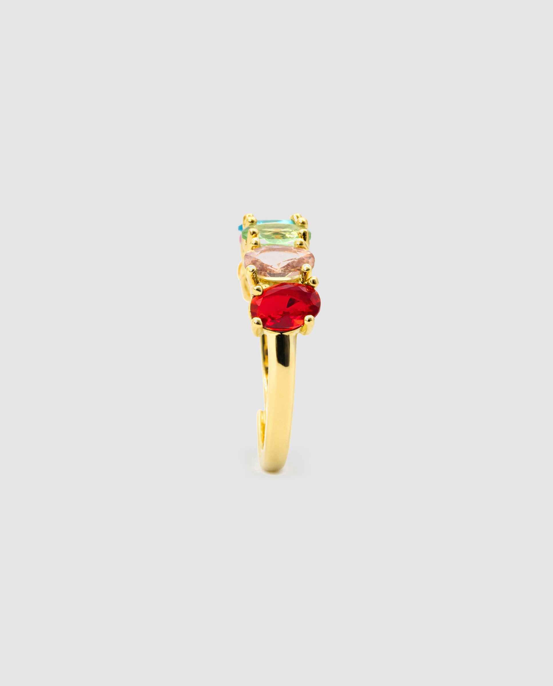 Anel África com Acabamento em Ouro Amarelo de 18 Quilates e Zirconita Multicolor Multicolor-3
