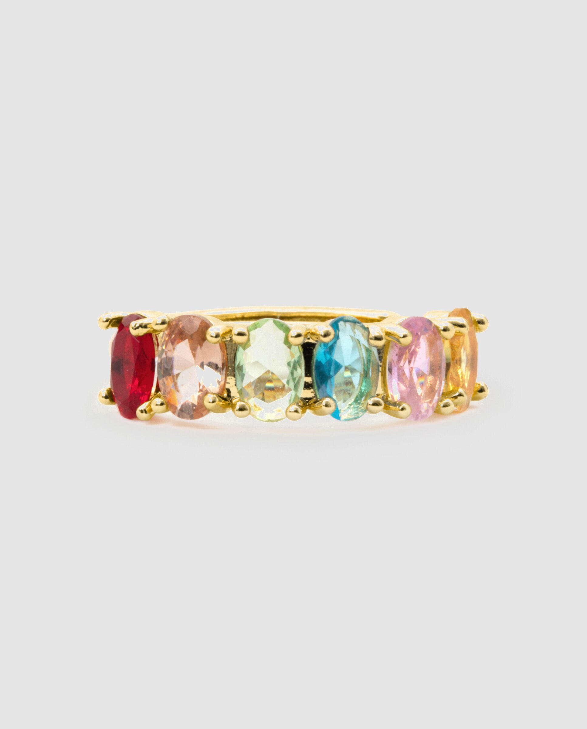 Anel África com Acabamento em Ouro Amarelo de 18 Quilates e Zirconita Multicolor Multicolor-6