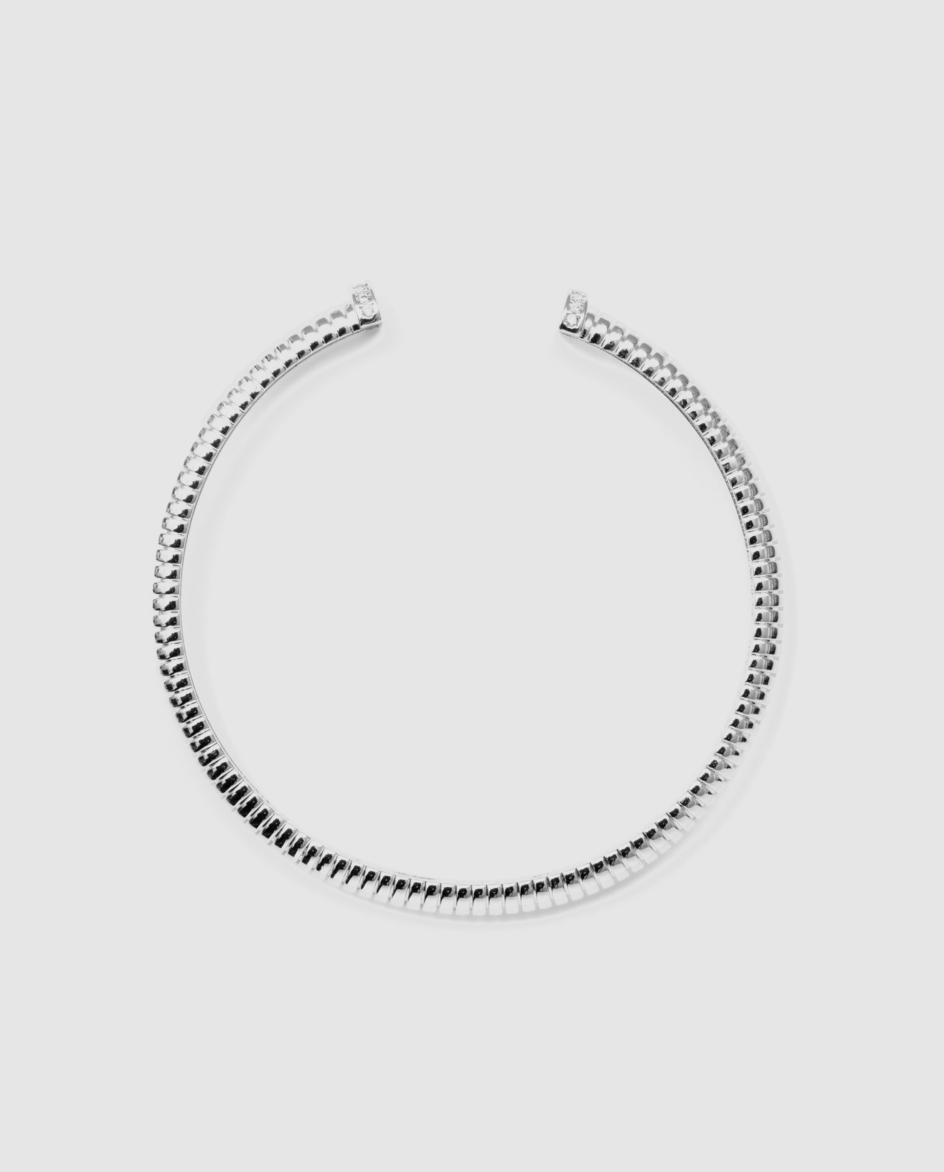 Pulseira África Acabada em Prata com Zirconita Brilhante Prateado-3