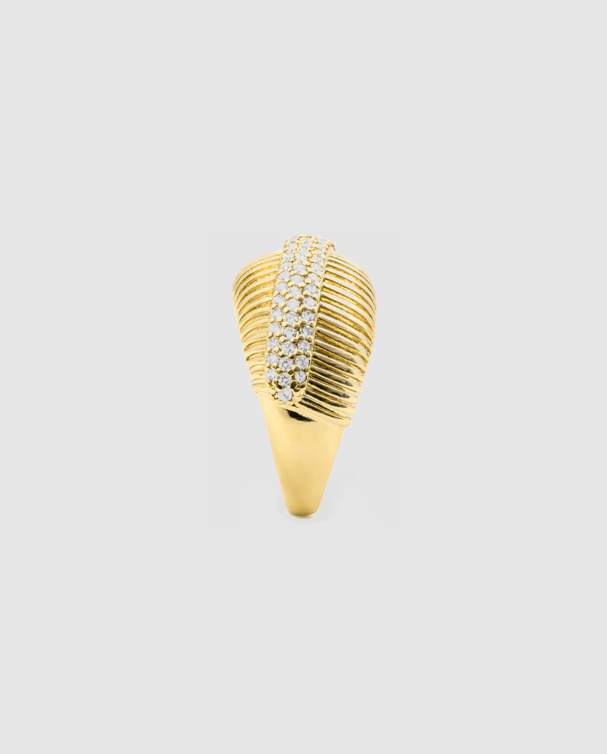 Anel Africa com Zirconita Brilhante em Ouro Amarelo de 18k Dourado-2