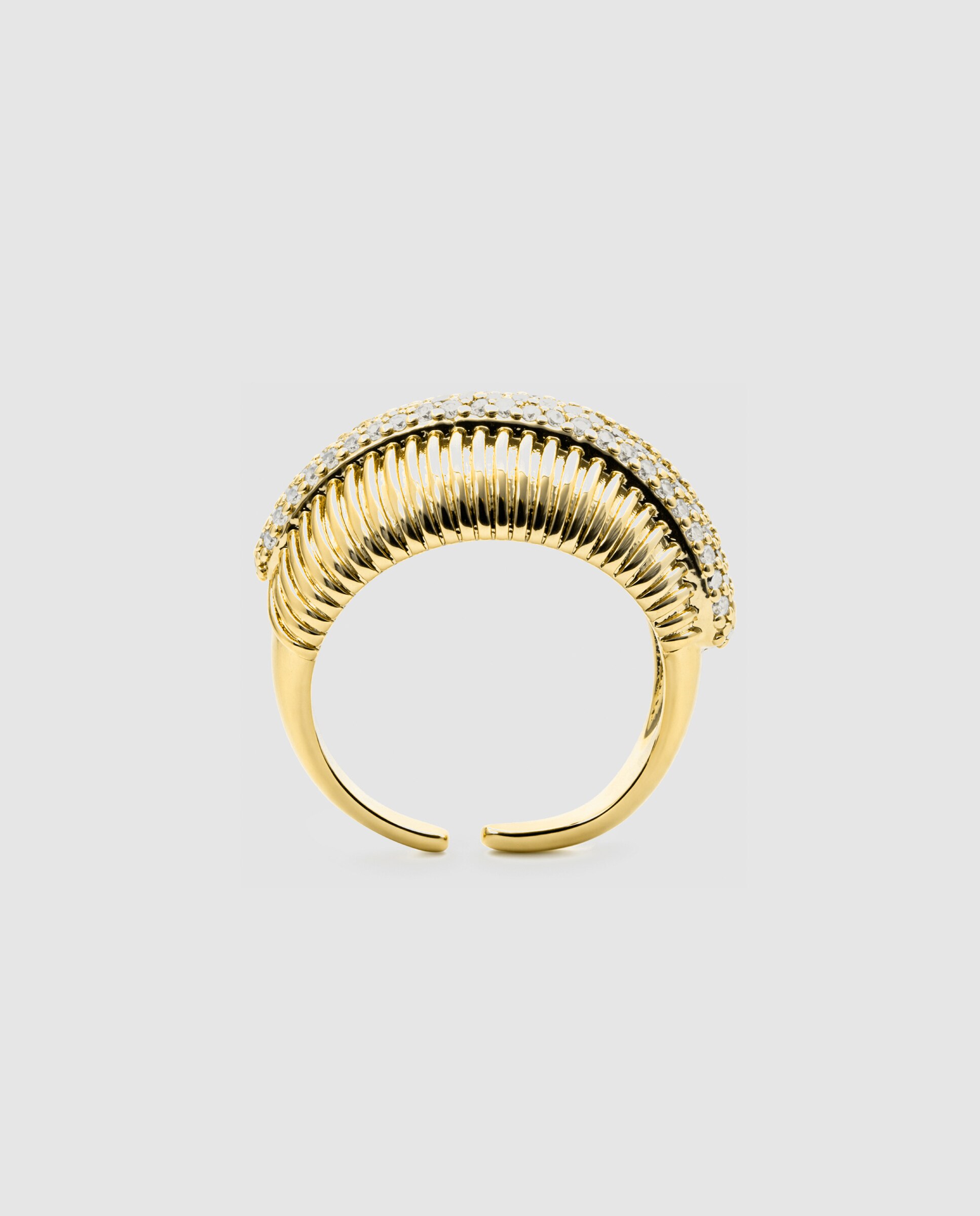 Anel Africa com Zirconita Brilhante em Ouro Amarelo de 18k Dourado-4