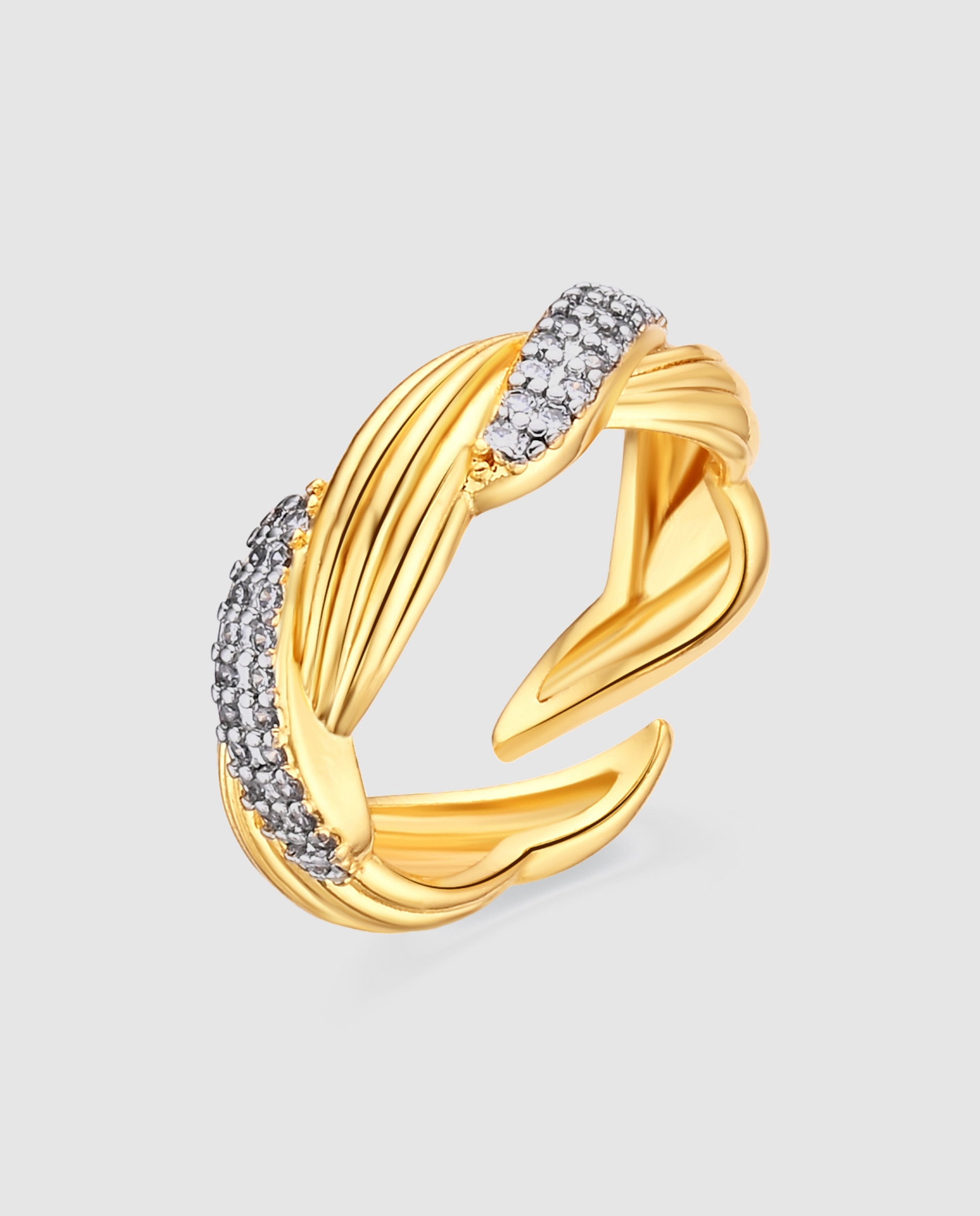 Anel Africa com Zirconita Brilhante em Ouro Amarelo de 18k Dourado-1