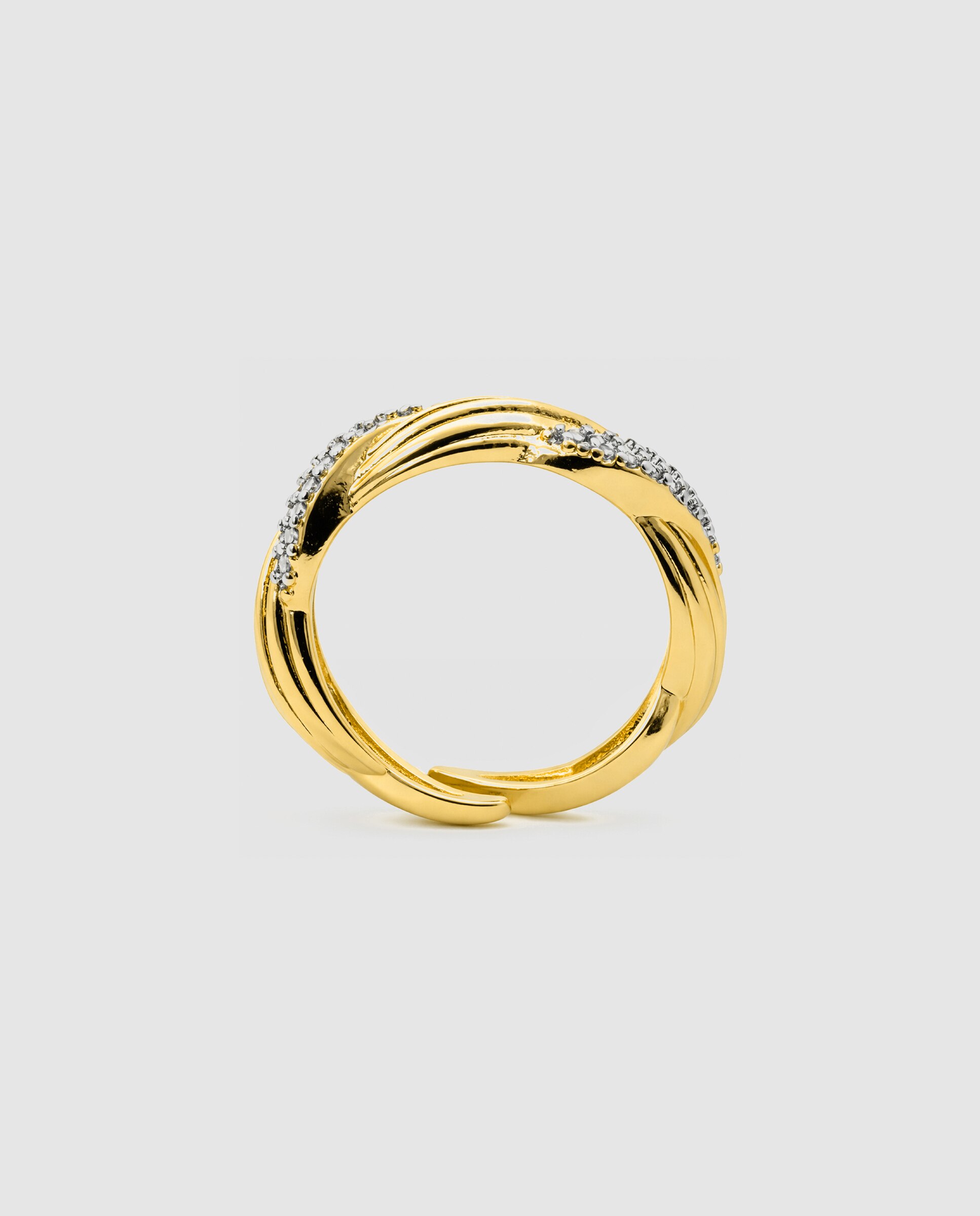 Anel Africa com Zirconita Brilhante em Ouro Amarelo de 18k Dourado-4
