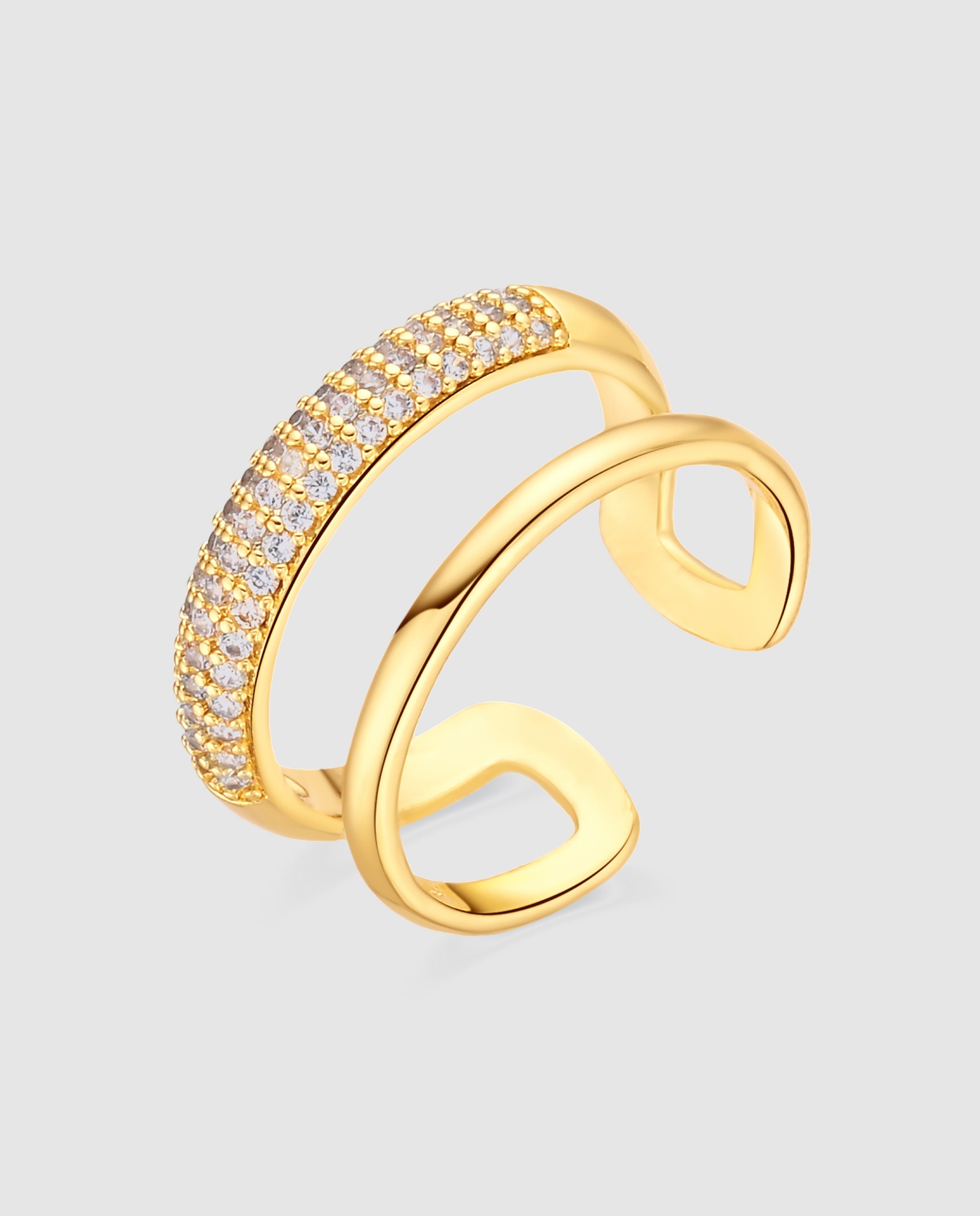 Anel Africa com Zirconita Brilhante em Ouro Amarelo de 18k Dourado-1