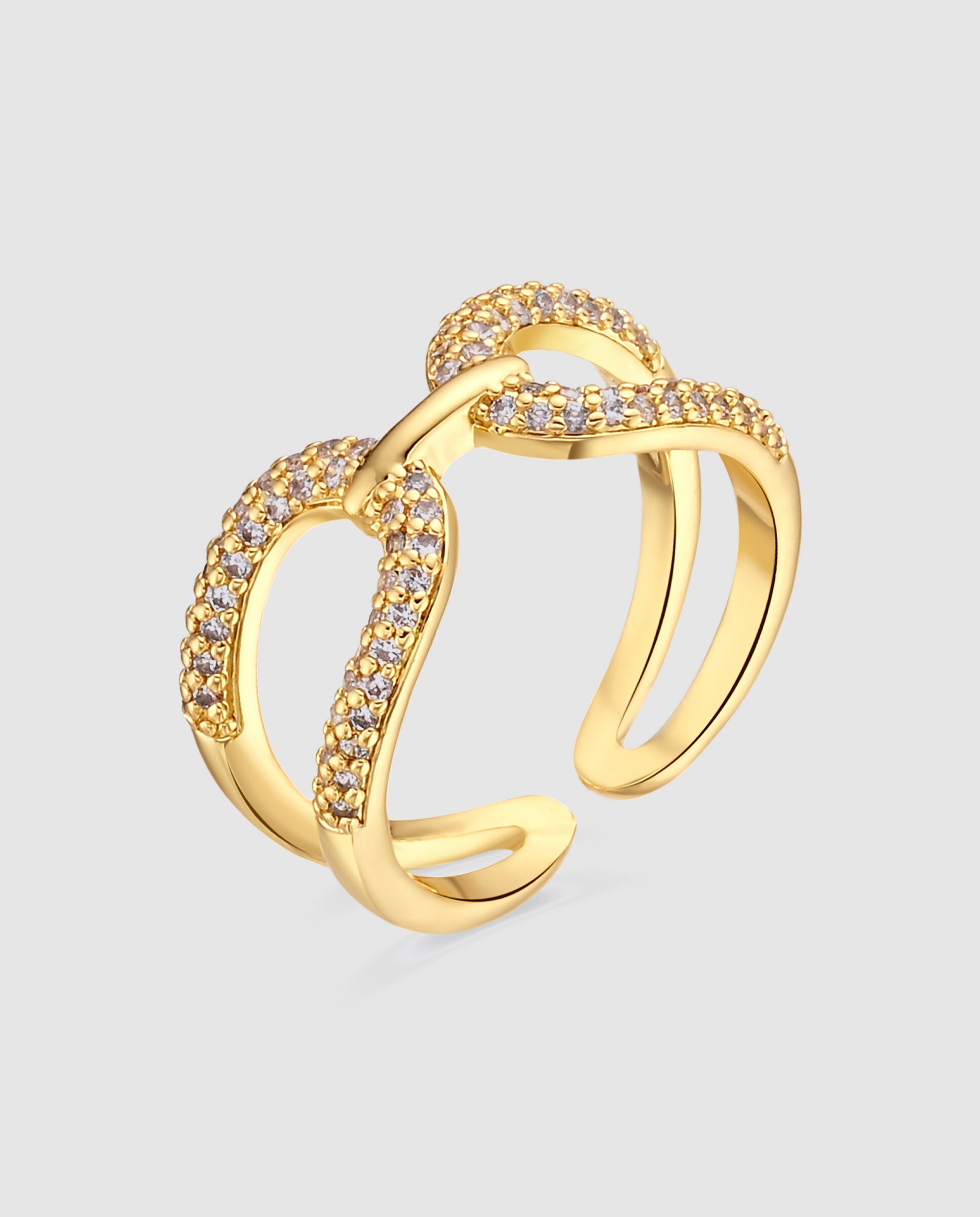 Anel Africa com Zirconita Brilhante em Ouro Amarelo de 18k Dourado-1