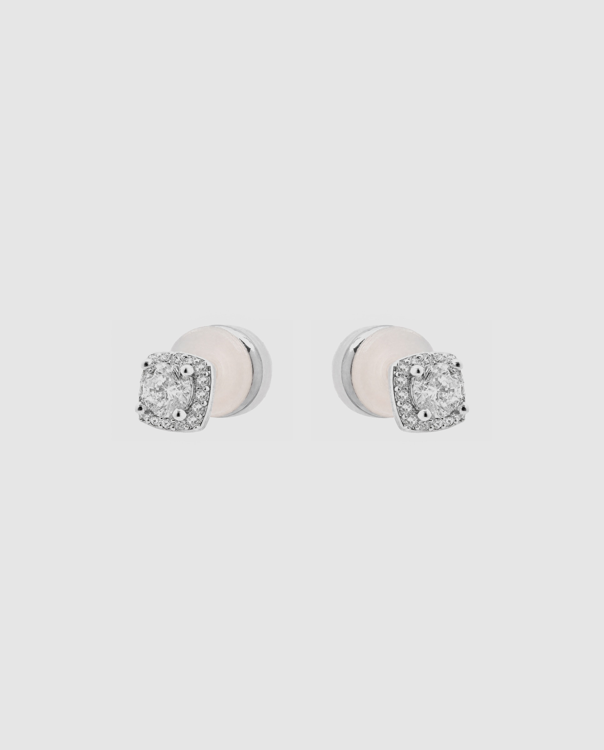Brincos África Acabados em Prata com Zirconita Brilhante Prateado-3
