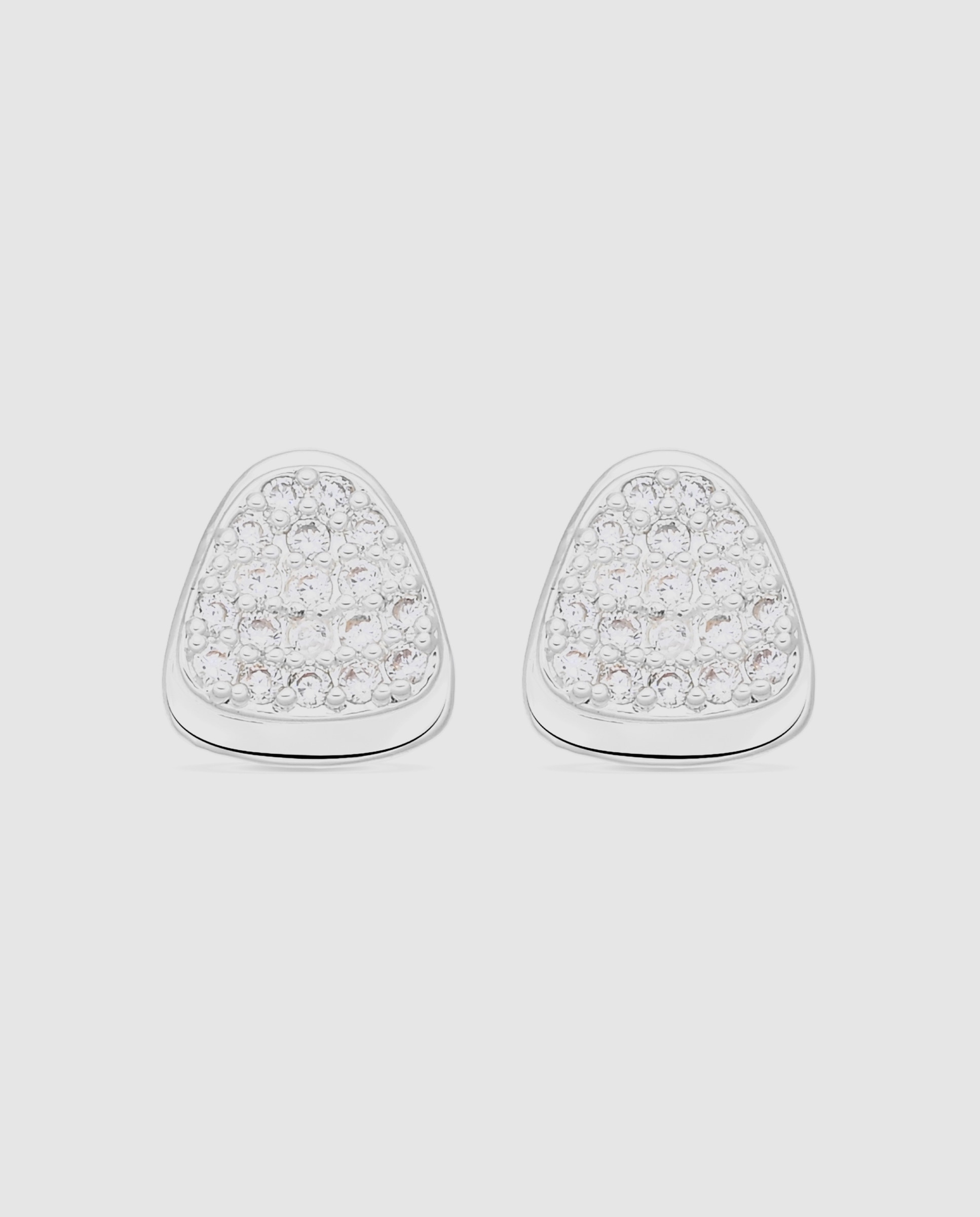 Brincos África Acabados em Prata com Zirconita Brilhante Prateado-1