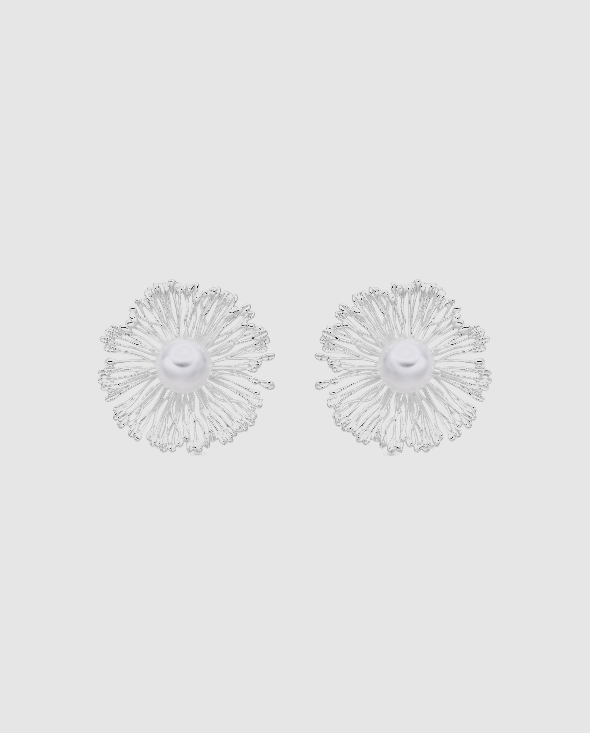 Imagem 0 de Brincos Basic com Pérola Branca Acabados em Ródio