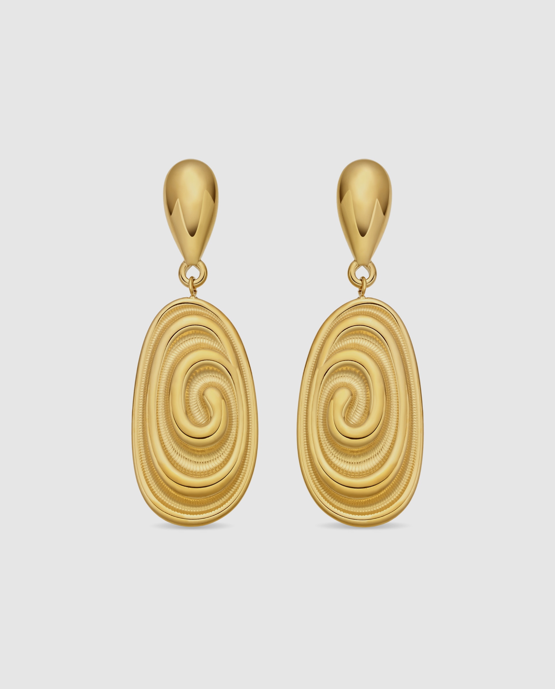 Imagem 0 de Brincos Boho de Aço com Acabamentos em Ouro Amarelo 18 Quilates