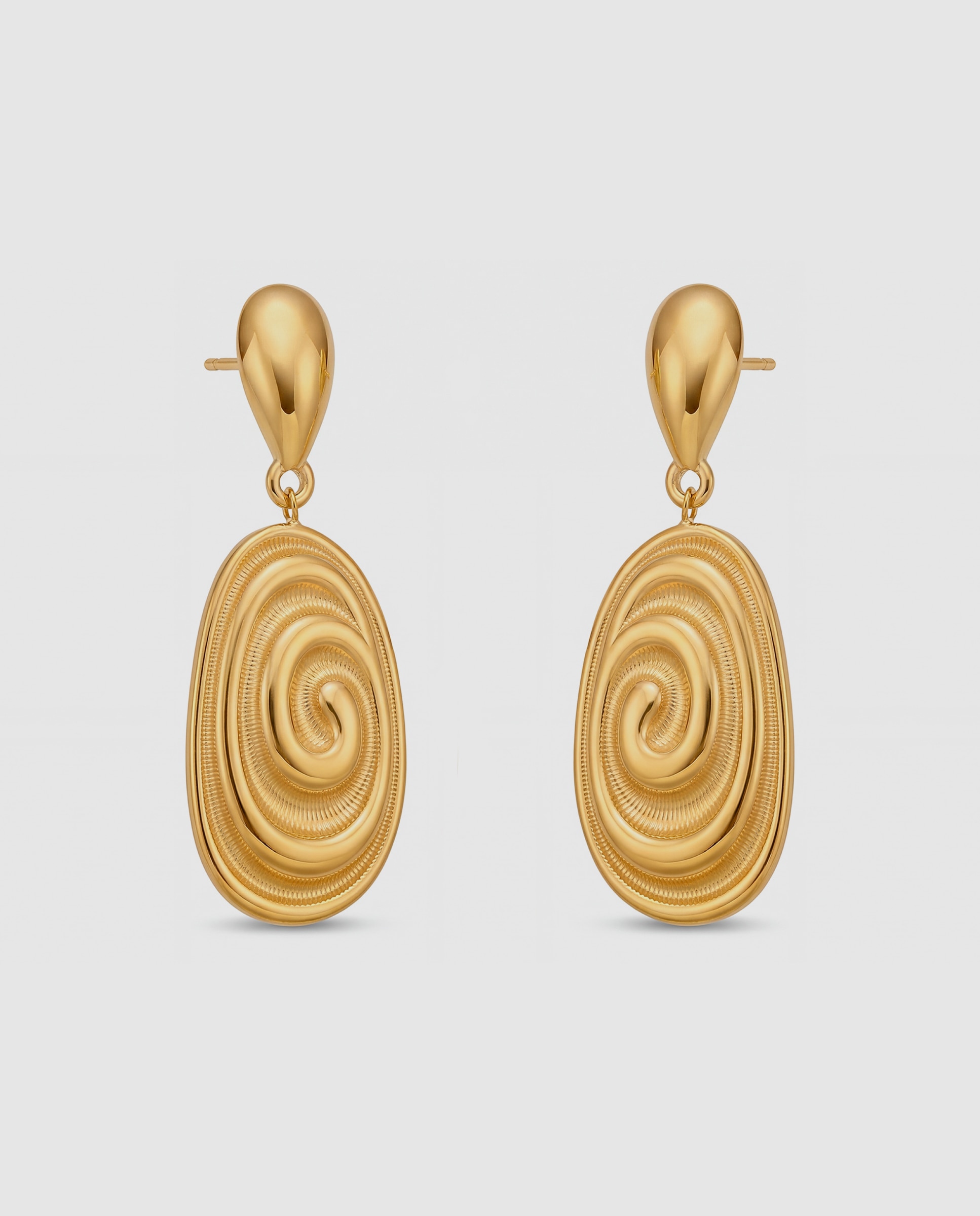 Brincos Boho de Aço com Acabamentos em Ouro Amarelo 18 Quilates Dourado-3