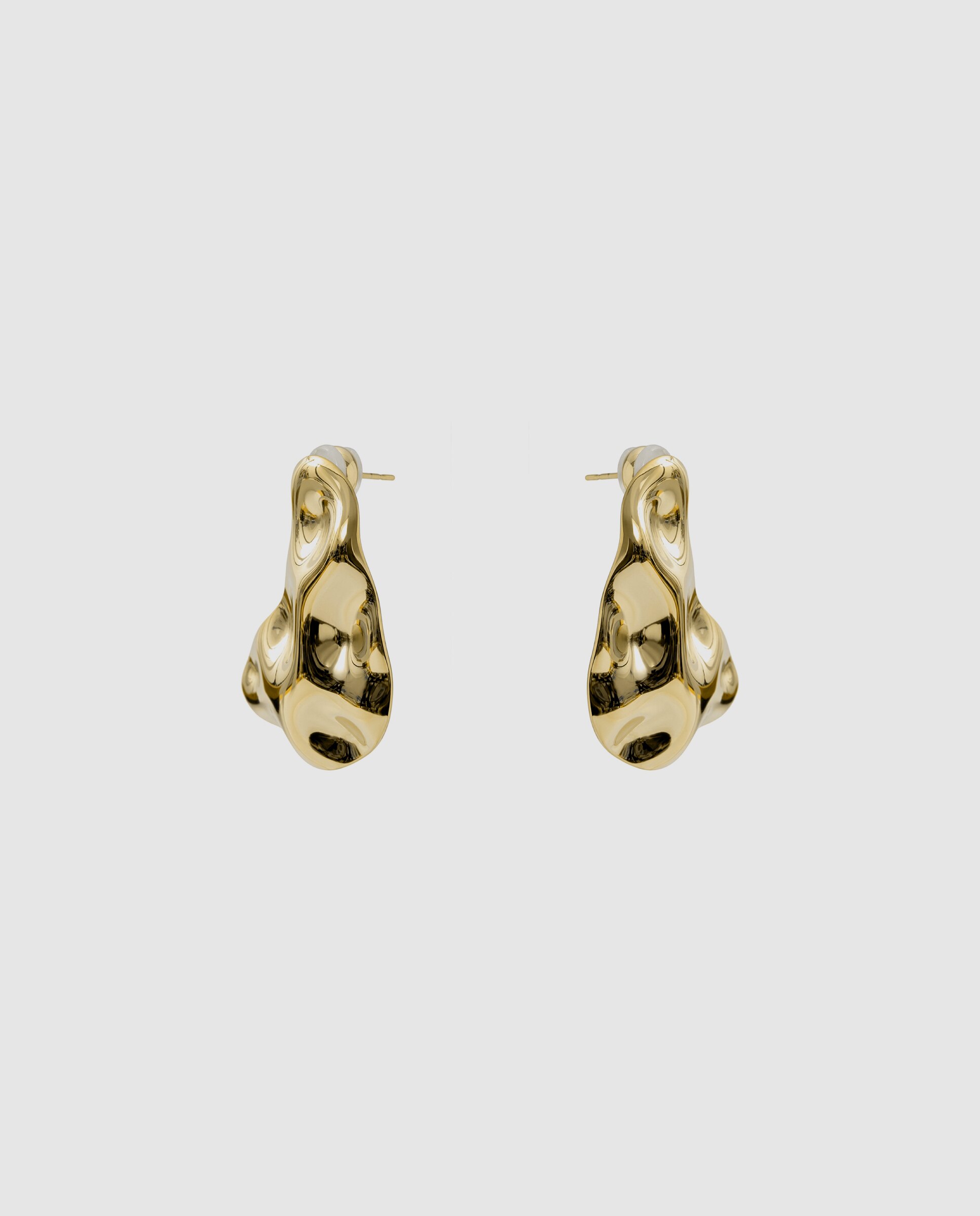 Brincos Boho de Aço com Acabamentos em Ouro Amarelo 18 Quilates Dourado-3