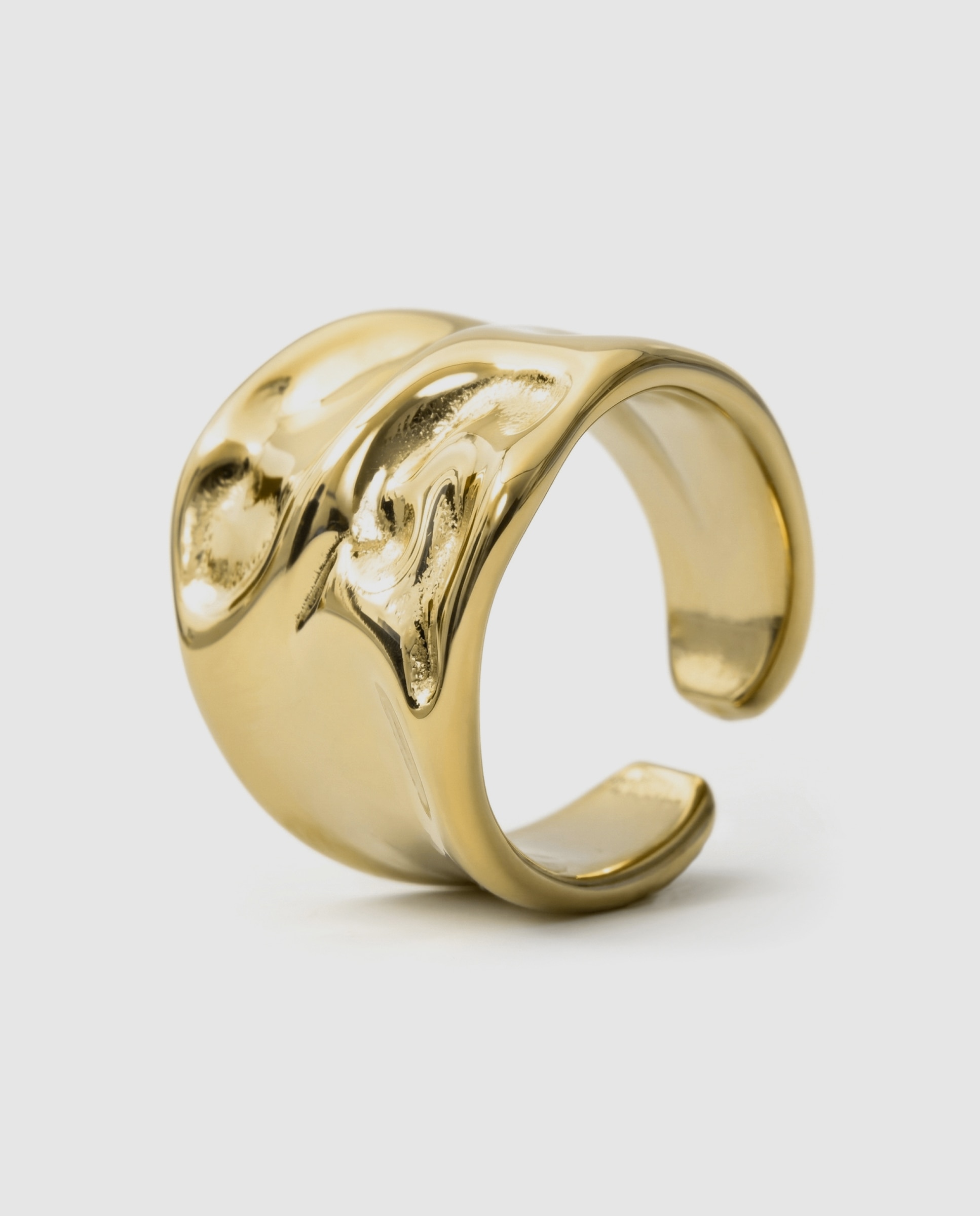 Imagem 0 de Anel Ajustável Boho de Aço com Acabamento em Ouro Amarelo 18 Quilates