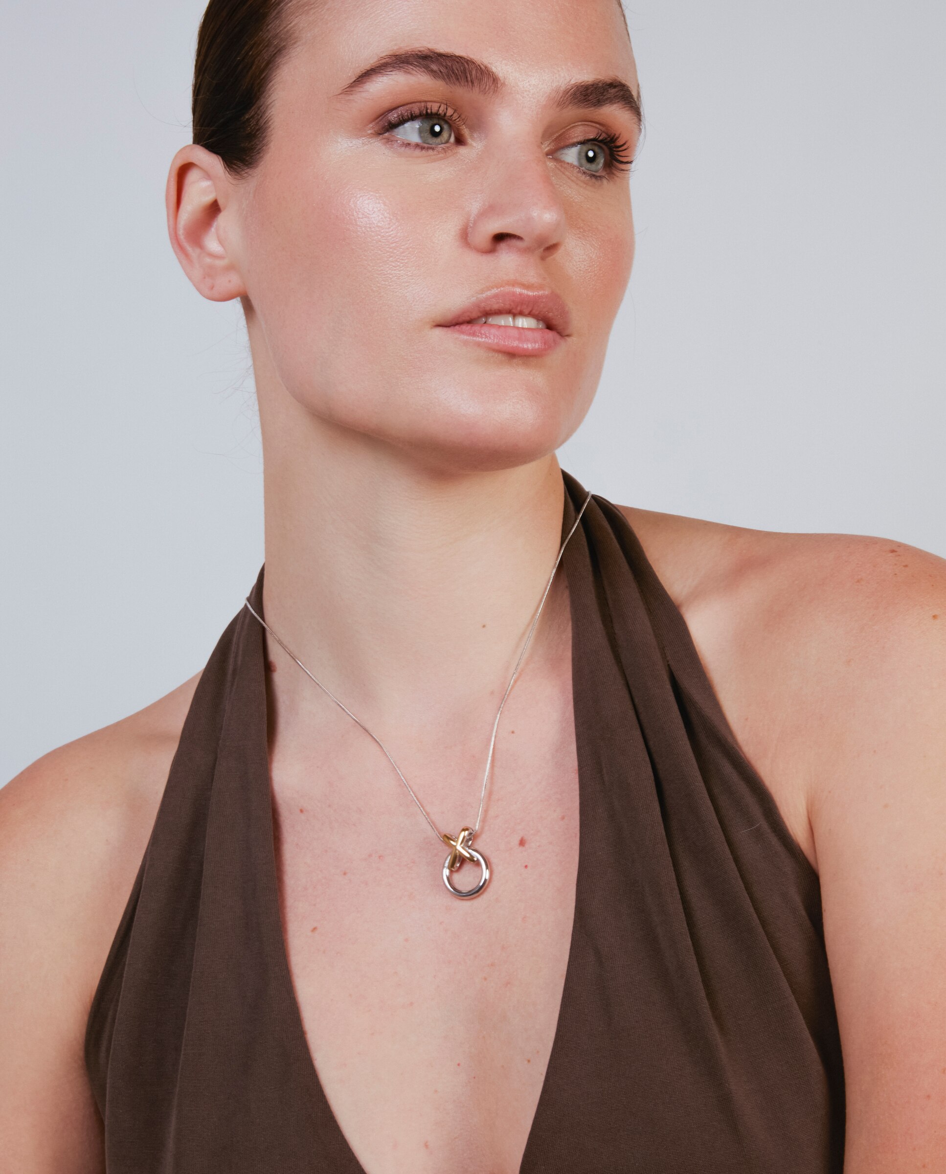Colar Boho de Aço com Acabamento em Ouro Amarelo 18 Quilates e Ródio Multicolor-2