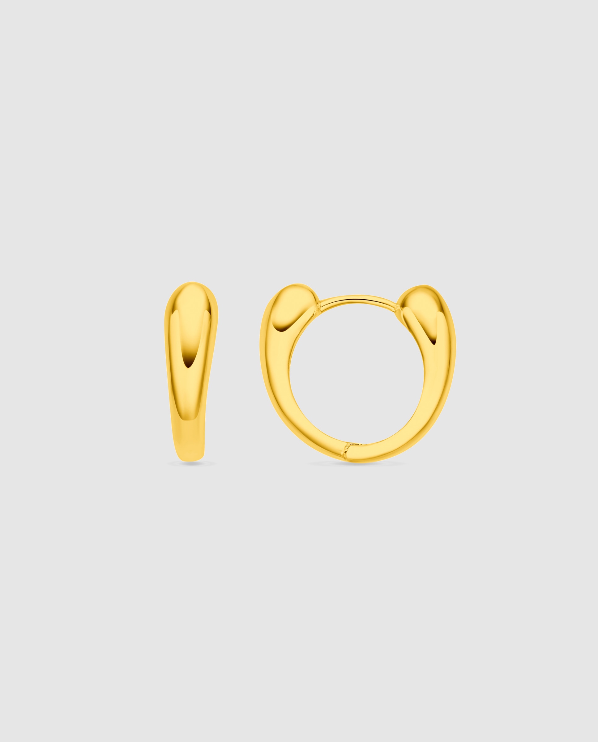 Brincos de Argola Basic Acabados em Ouro Amarelo de 18k Dourado-1