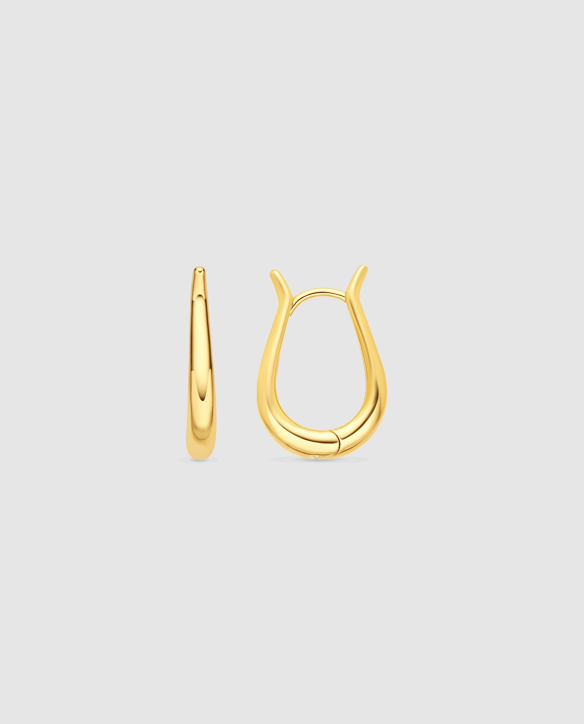 Brincos de Argola Basic Acabados em Ouro Amarelo de 18k Dourado-1