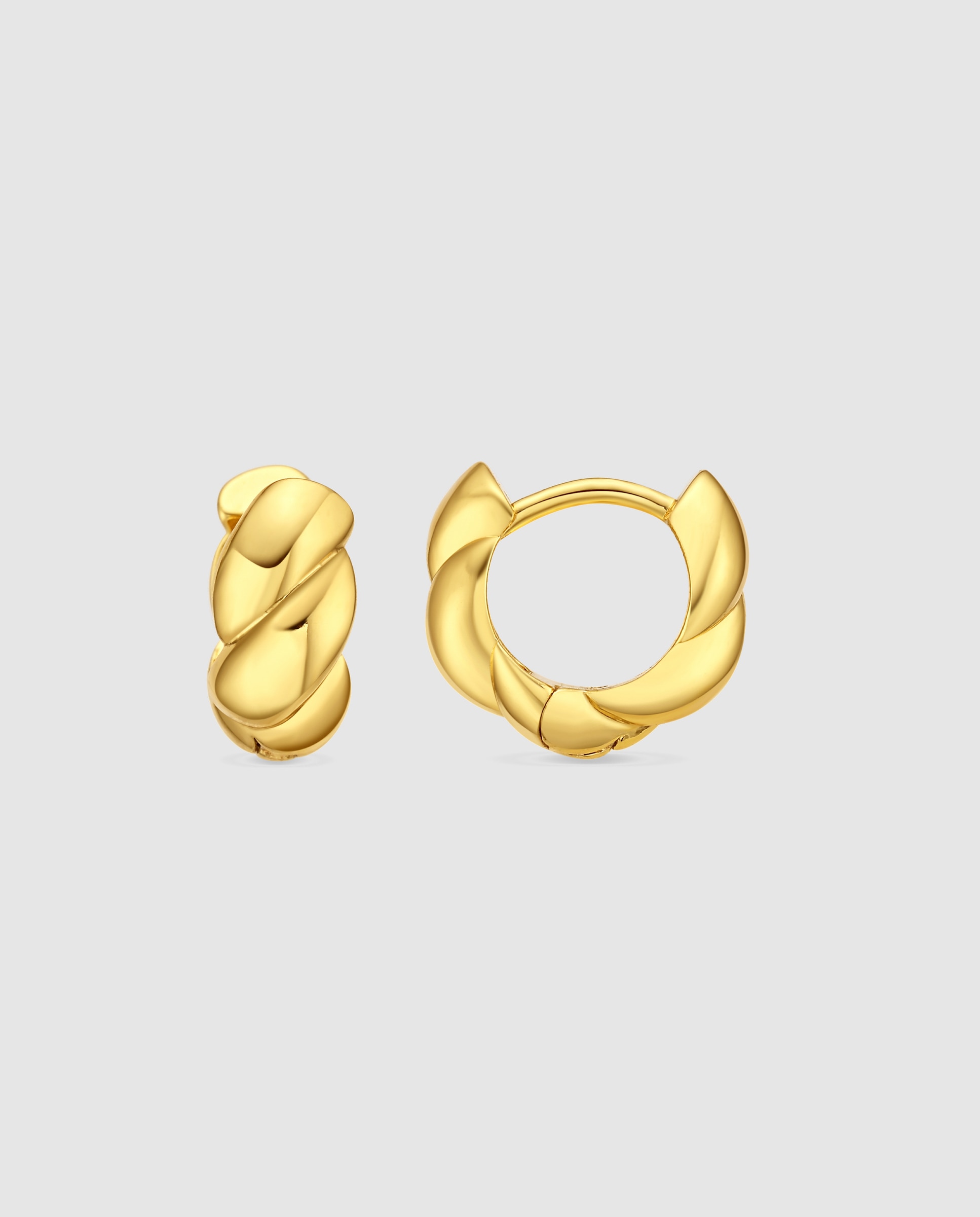 Brincos de Argola Basic Acabados em Ouro Amarelo de 18k Dourado-1