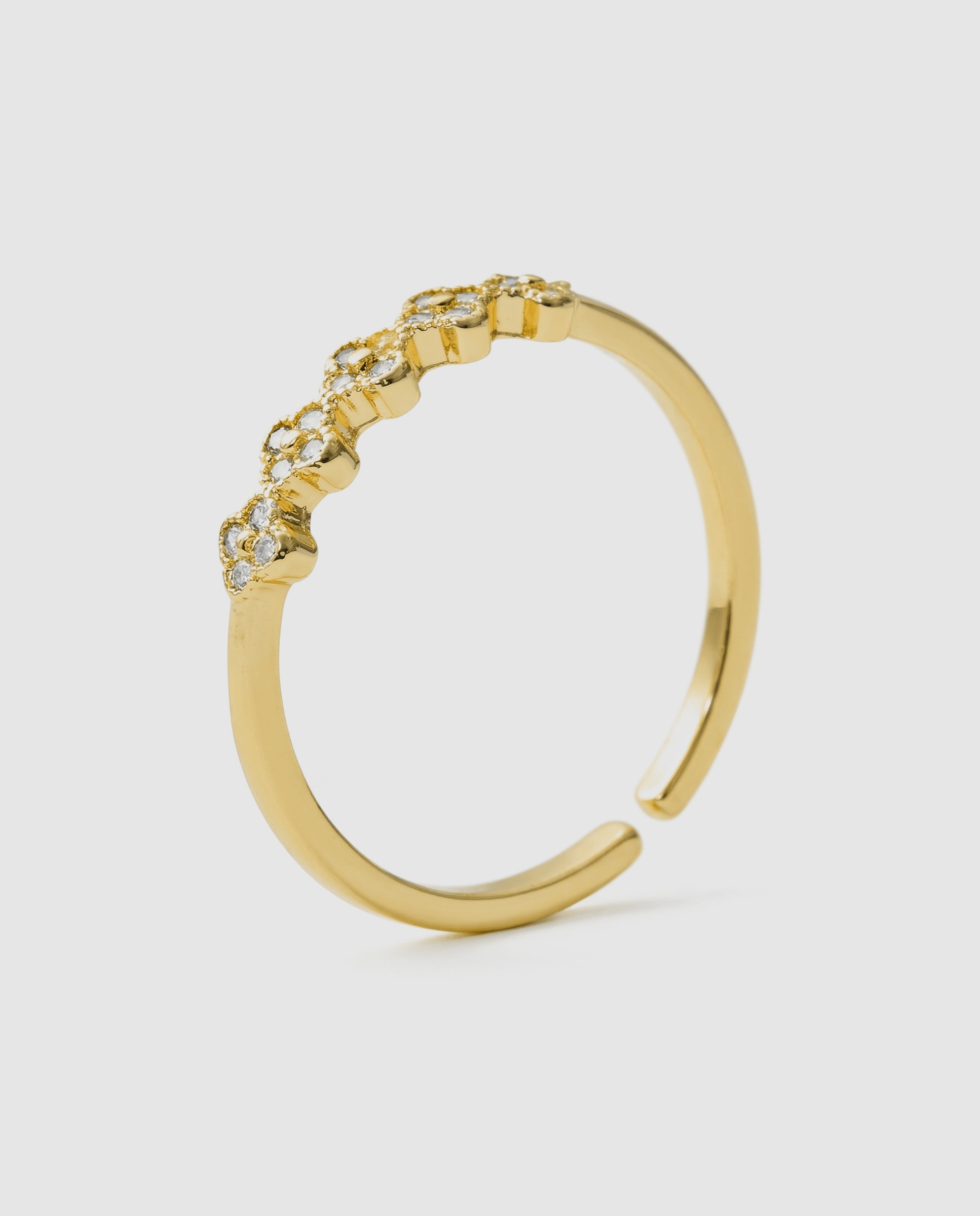 Anel Africa com Zirconita Brilhante em Ouro Amarelo de 18k Dourado-1