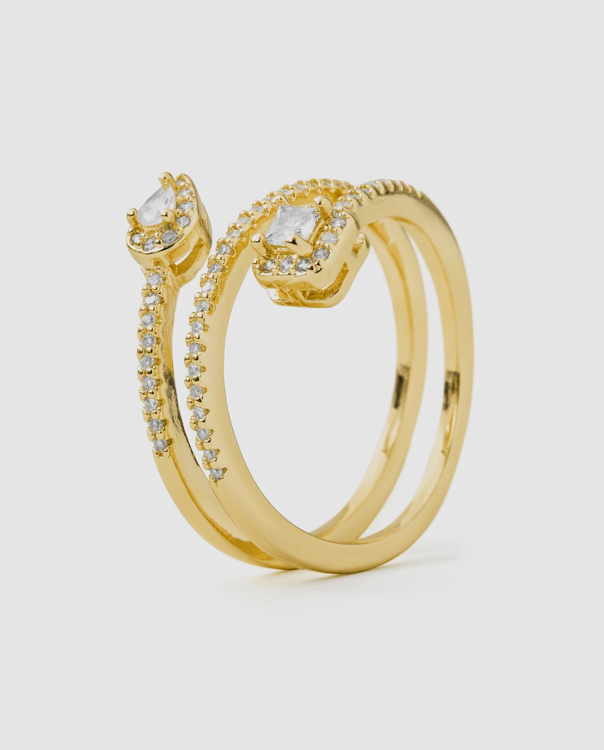 Anel Africa com Zirconita Brilhante em Ouro Amarelo de 18k Dourado-1