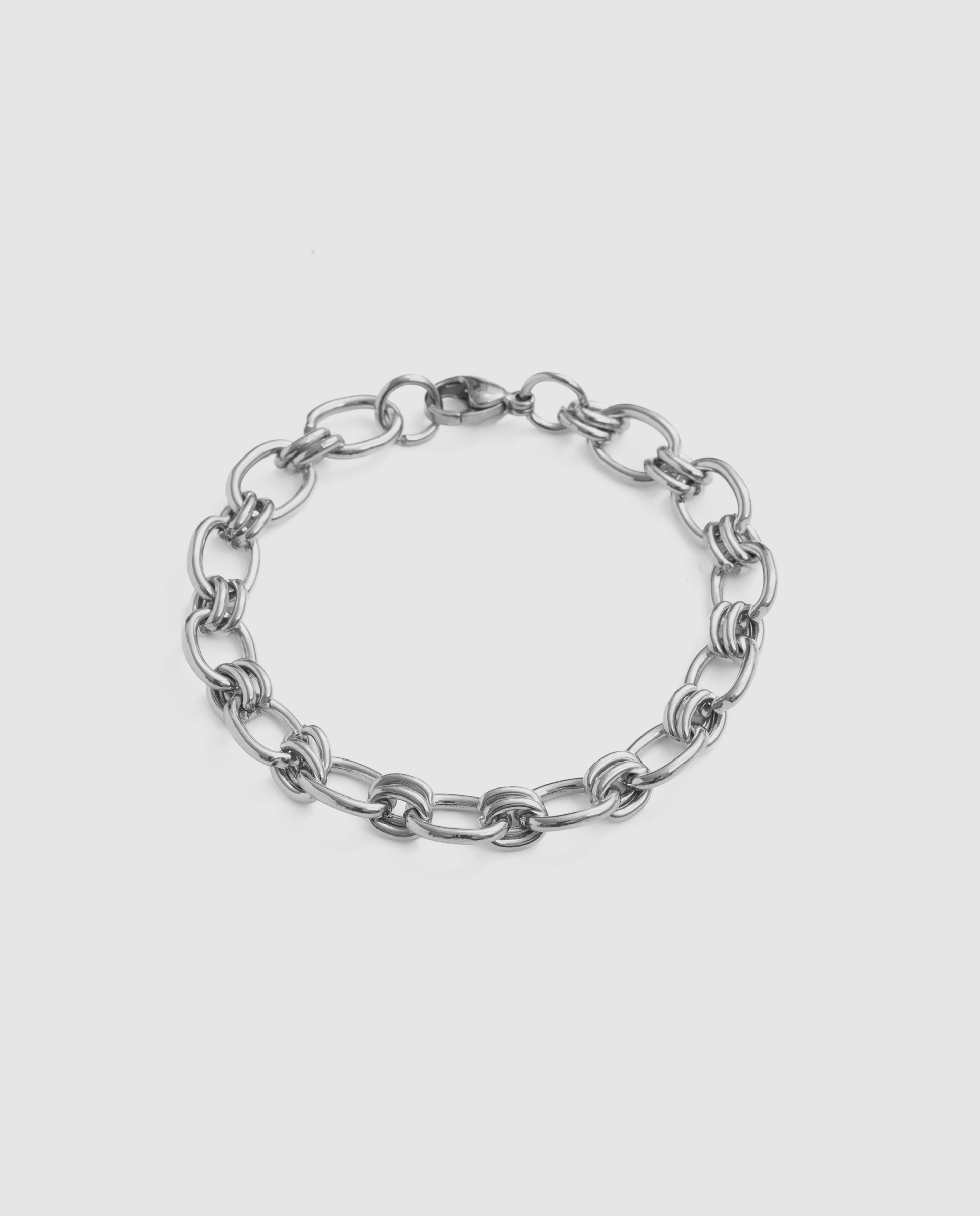 Pulseira de Correntes África Acabada em Ródio Prateado-1