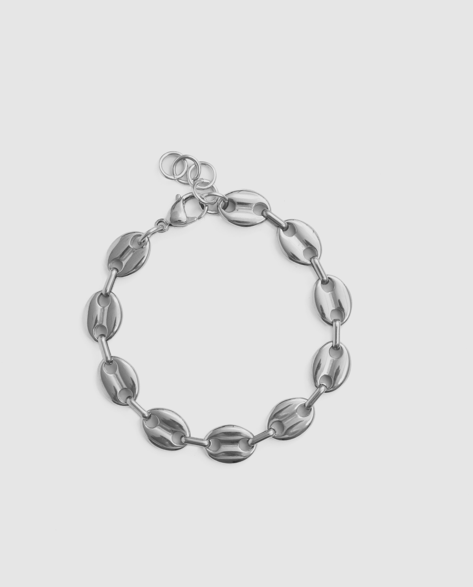 Pulseira de Correntes África Acabada em Ródio Prateado-2