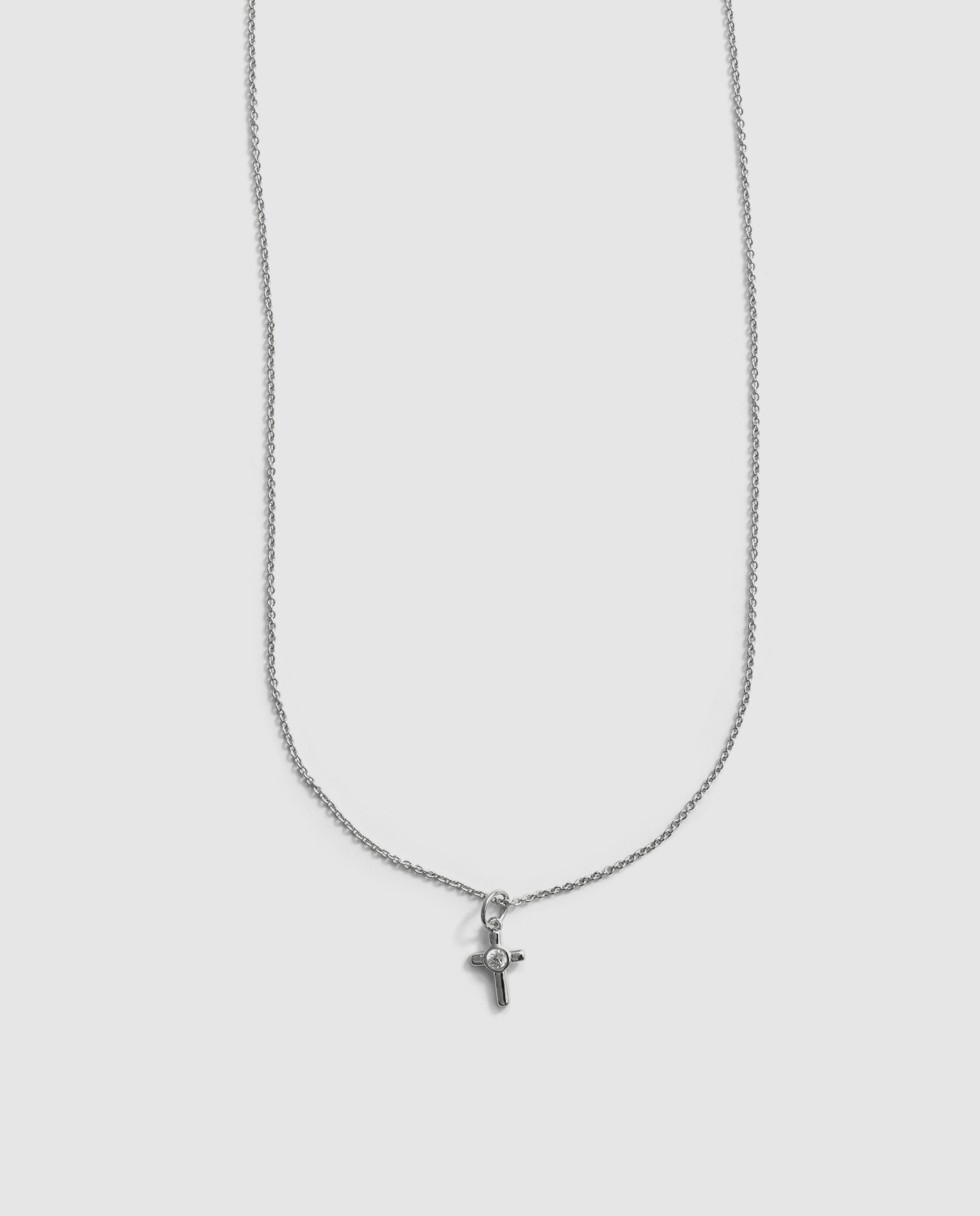 Colar Promoções com Zircônia Brilhante e Acabamento em Ródio Dourado-1