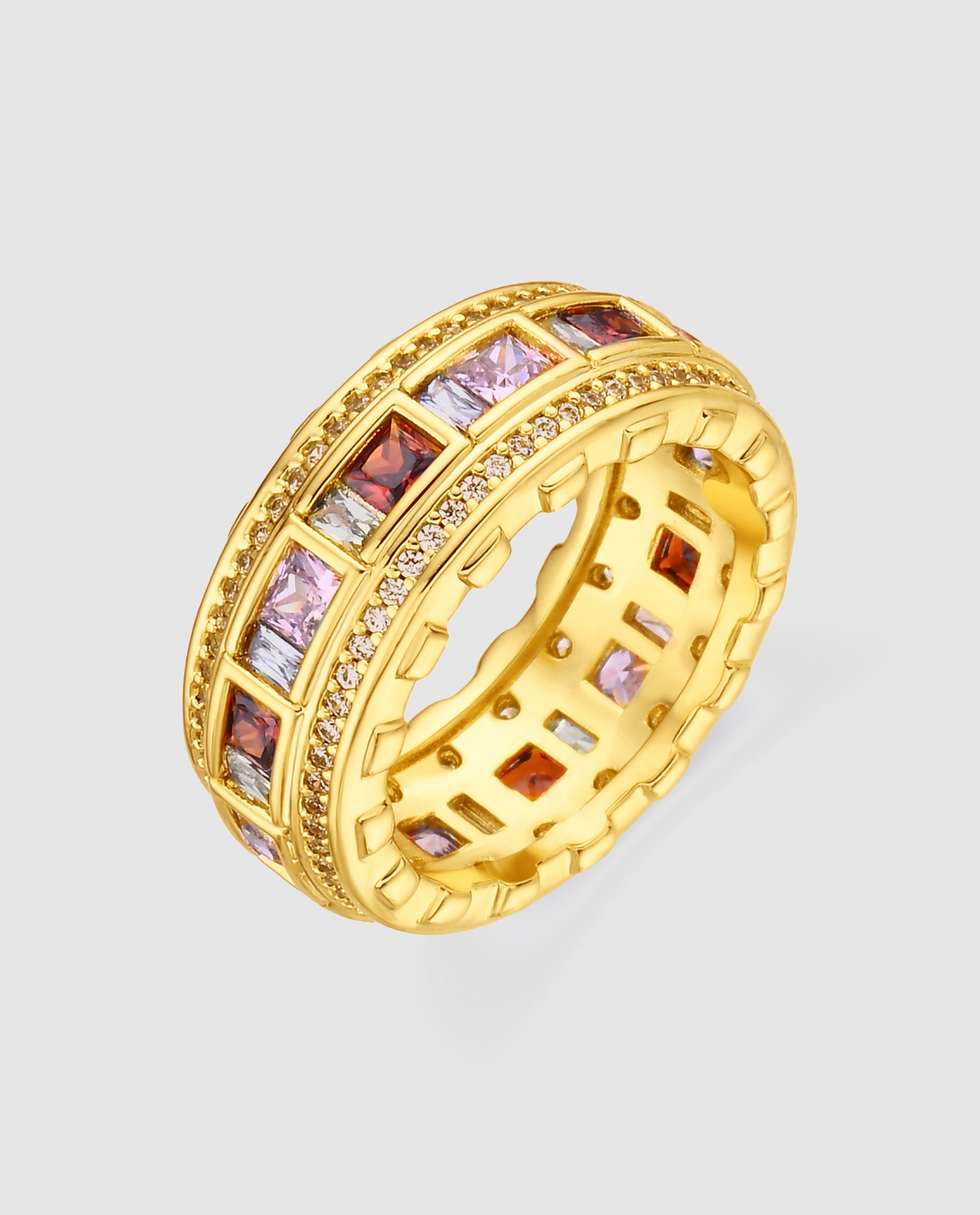 Anel Special Edition com Zirconita Multicolor Acabado em Ouro Amarelo de 18k Multicolor-1