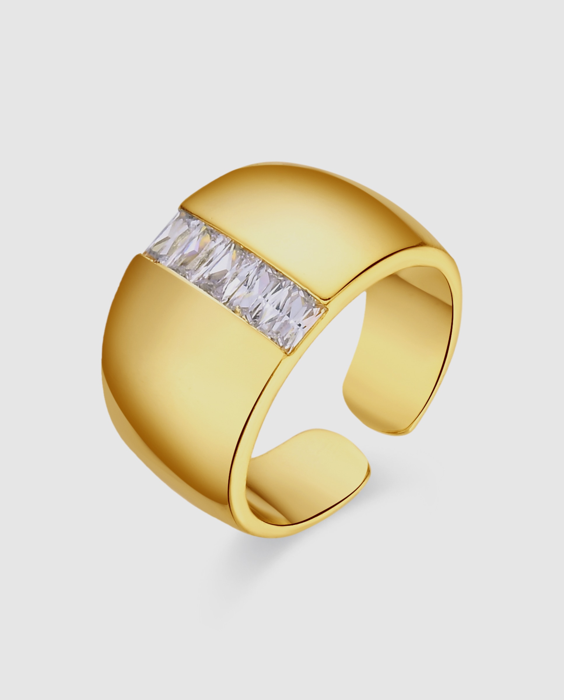 Anel Special Edition com Zirconita Brilhante e Acabamento em Ouro Amarelo de 18k Dourado-1
