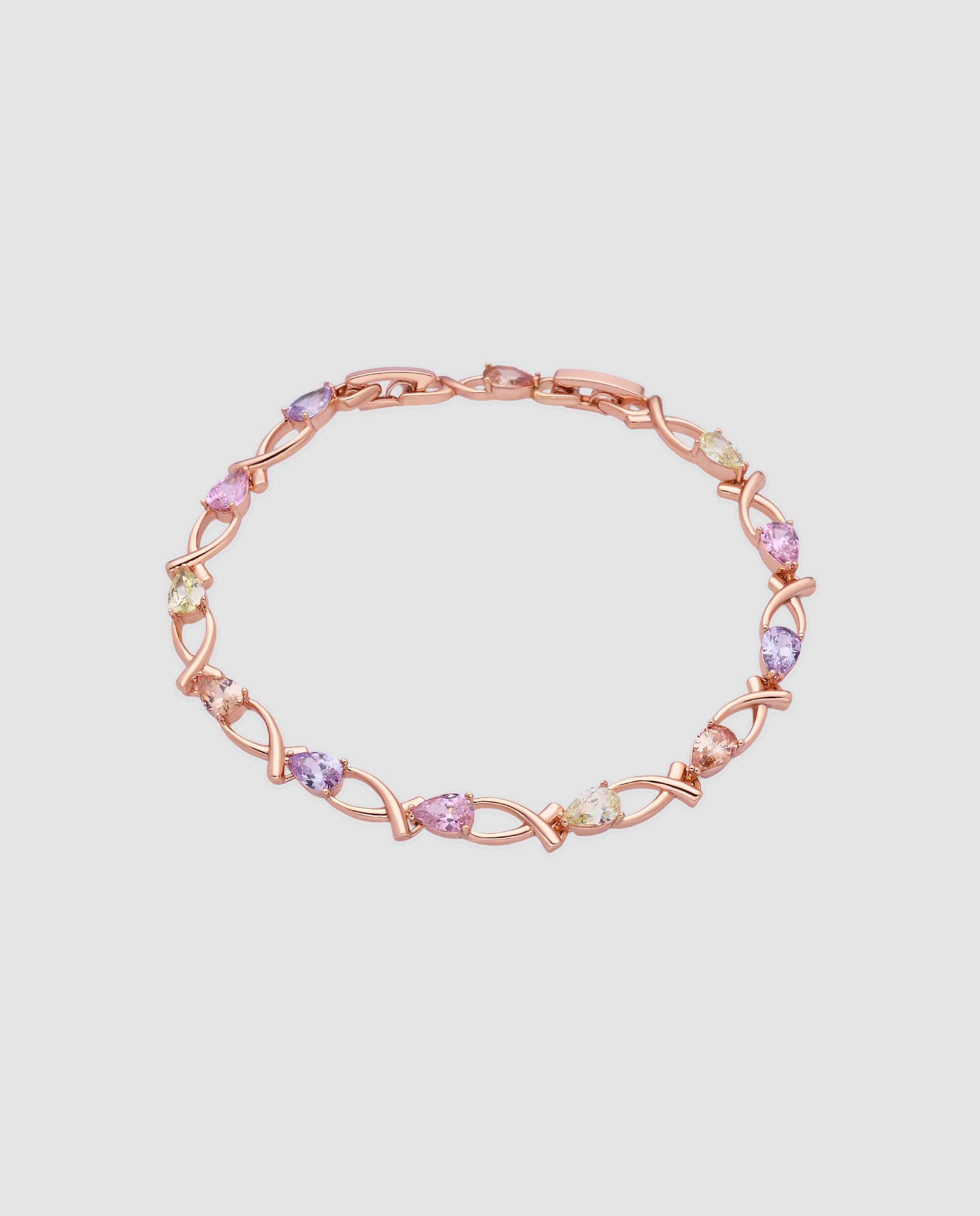 Imagem 0 de Pulseira Special Edition com Zirconita Multicolor Acabada em Ouro Rosa 18k