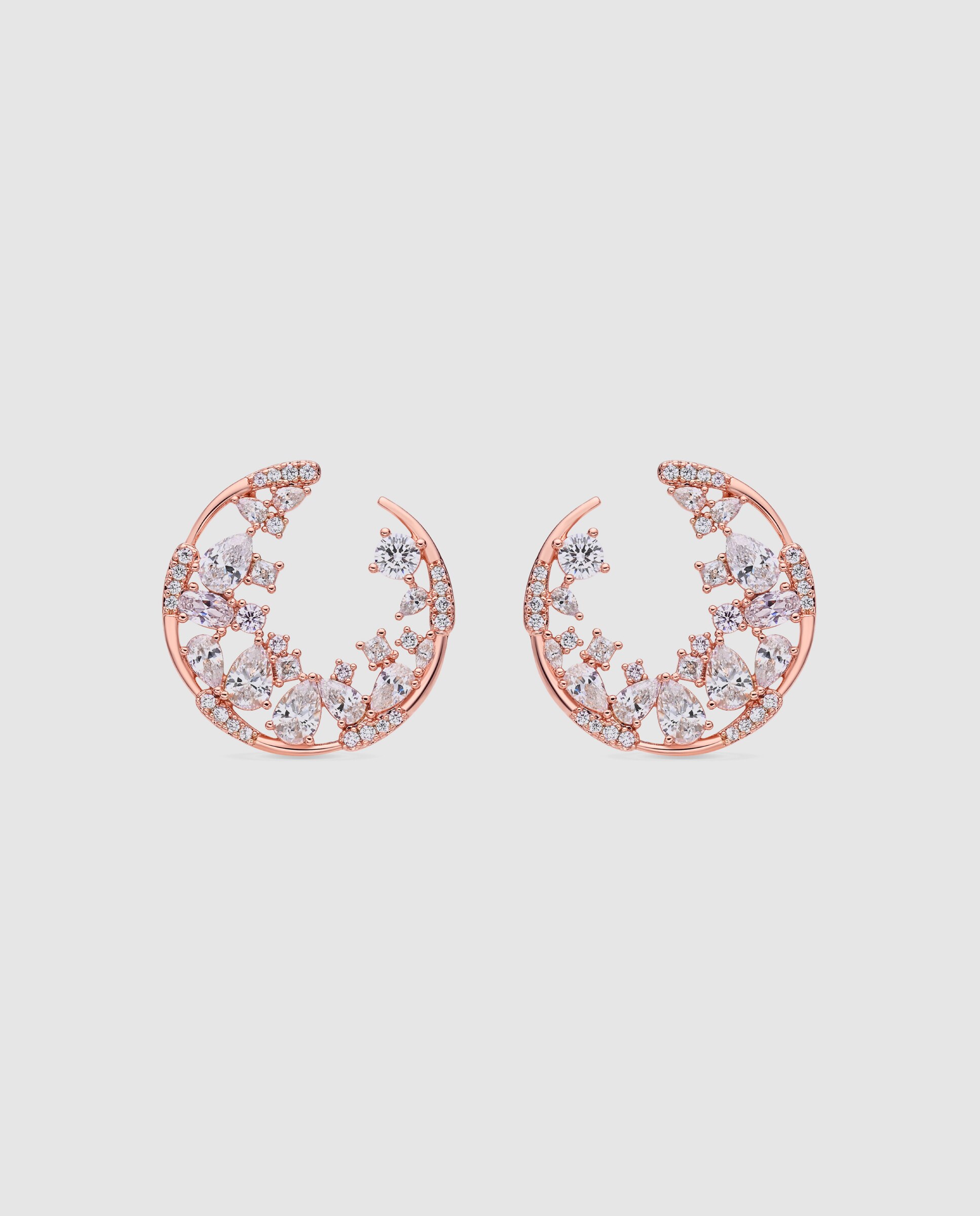 Brincos Special Edition com Zirconita Brilhante e Acabamentos em Ouro Rosa 18k Dourado-1